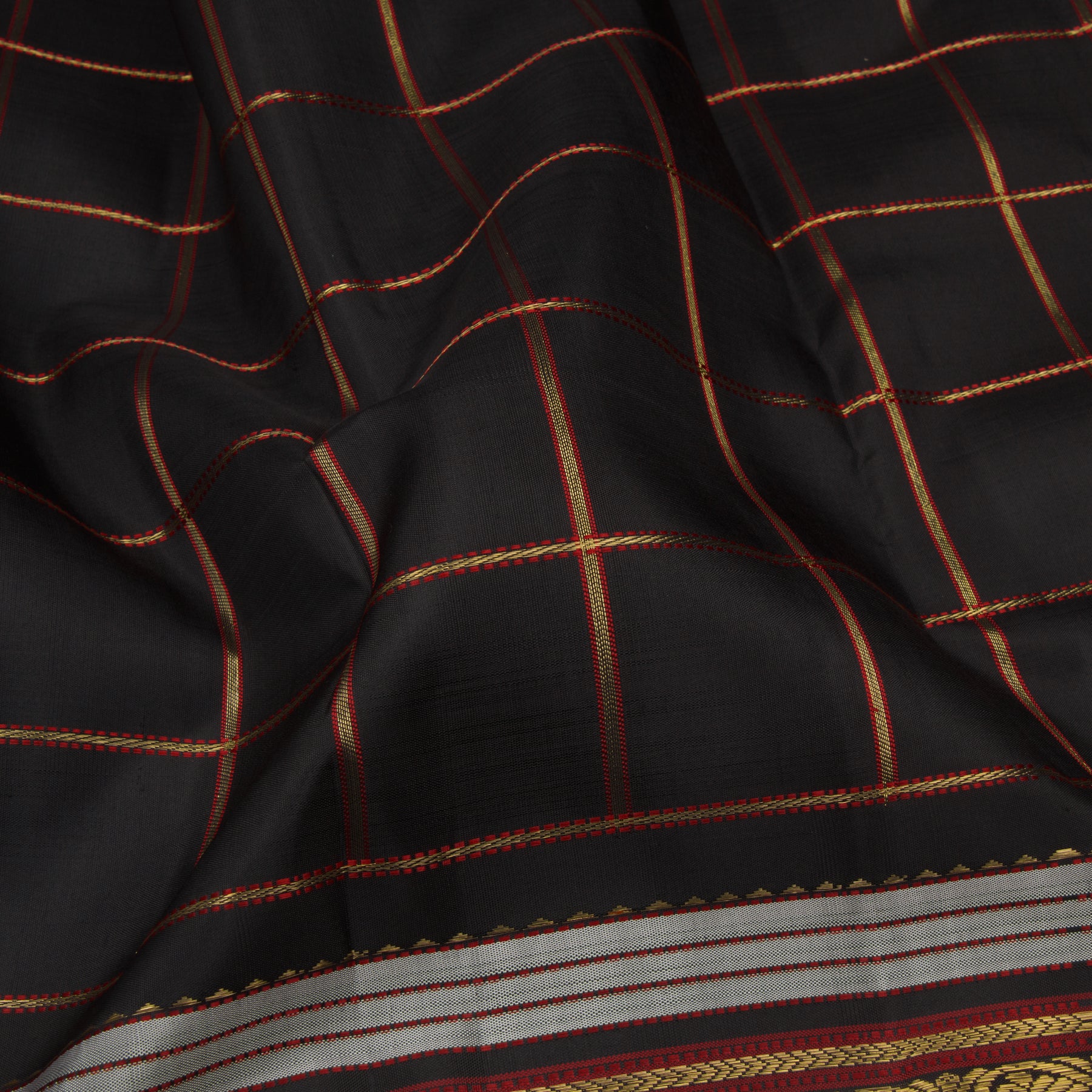 Kanakavalli Kanjivaram Silk Sari 23-040-HS001-09295 - Fabric View