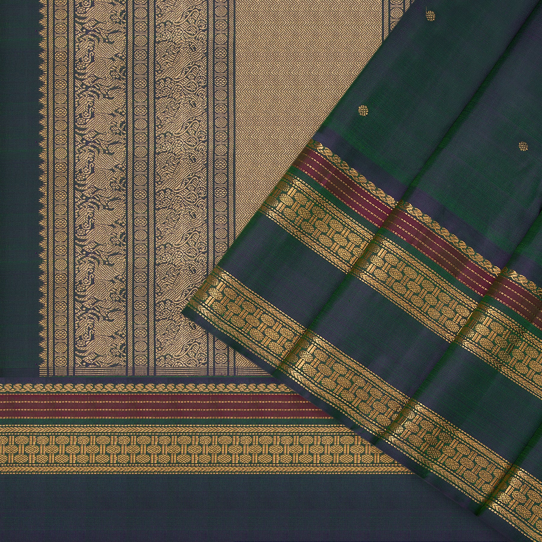 Kanakavalli Kanjivaram Silk Sari 23-040-HS001-12848 - Cover View