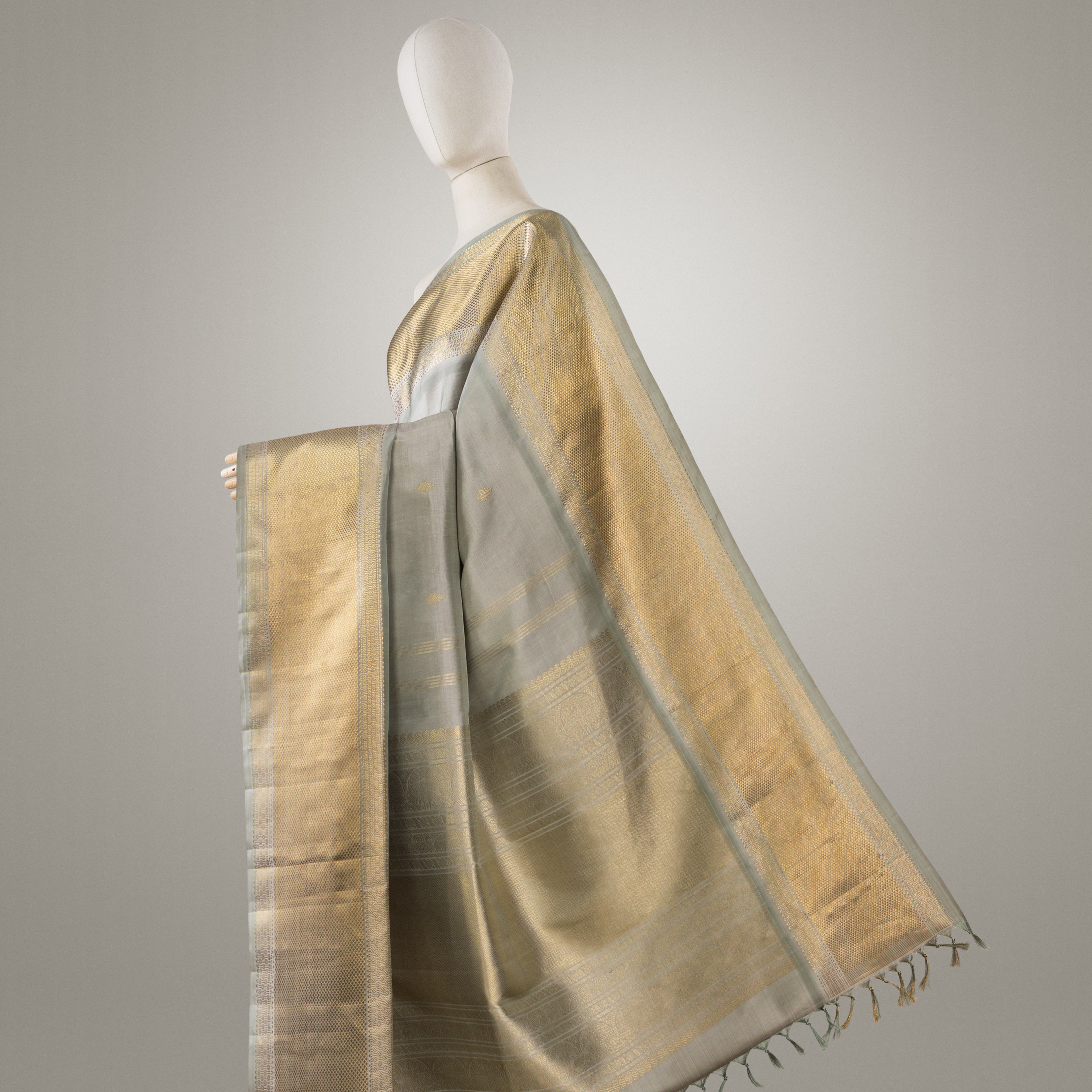 Kanakavalli Kanjivaram Silk Sari 23-040-HS001-12884 - Drape View 1