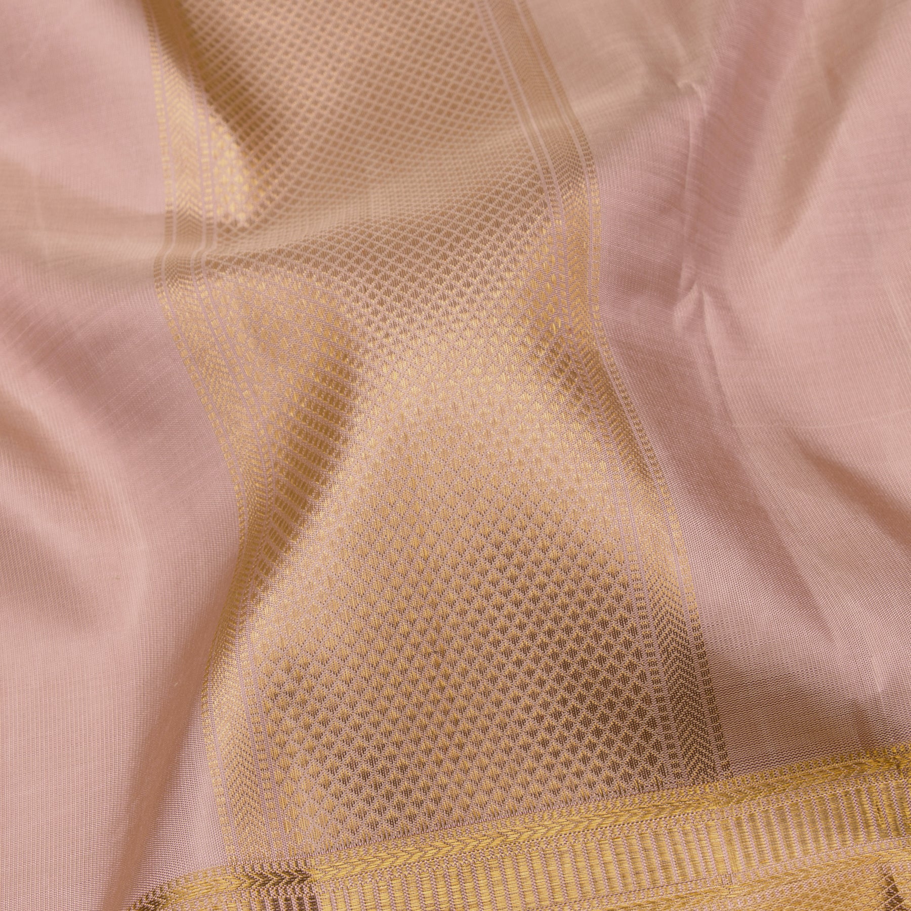 Kanakavalli Kanjivaram Silk Angavastram CO-ORD 23-110-AF001-12914 - Detail Fabric View