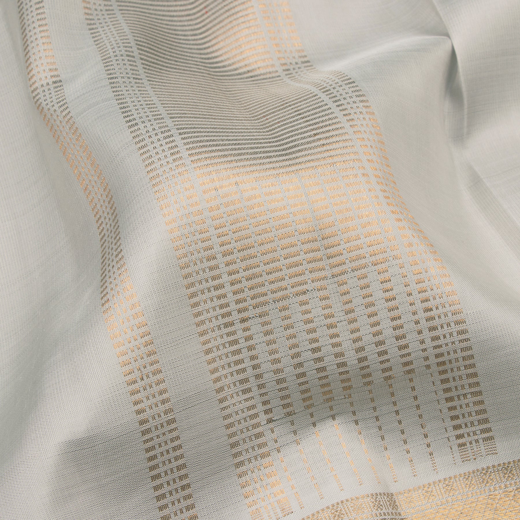 Kanakavalli Kanjivaram Silk Angavastram Set 23-110-HA001-02098 - Detail Fabric View