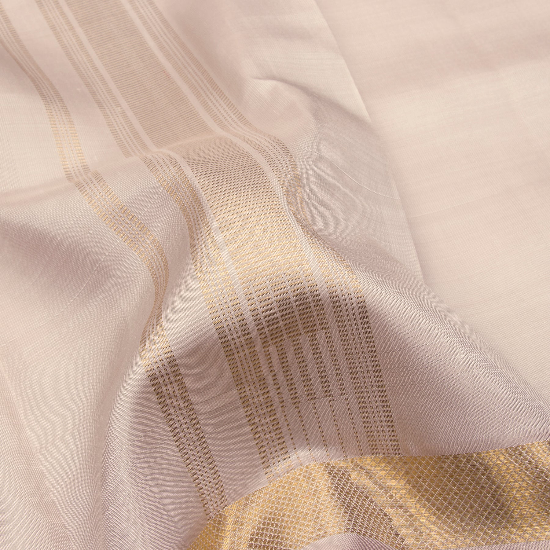 Kanakavalli Kanjivaram Silk Angavastram Set 23-110-HA001-03082 - Detail Fabric View