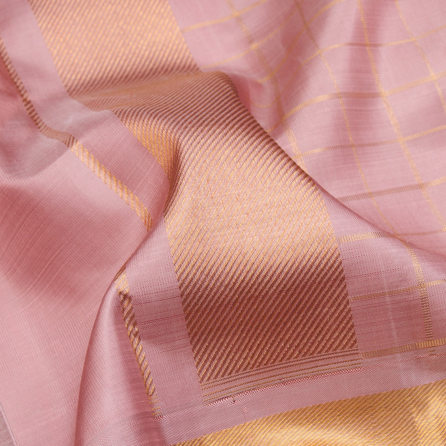 Kanakavalli Kanjivaram Silk Angavastram Set 23-110-HA001-05133 - Detail Fabric View