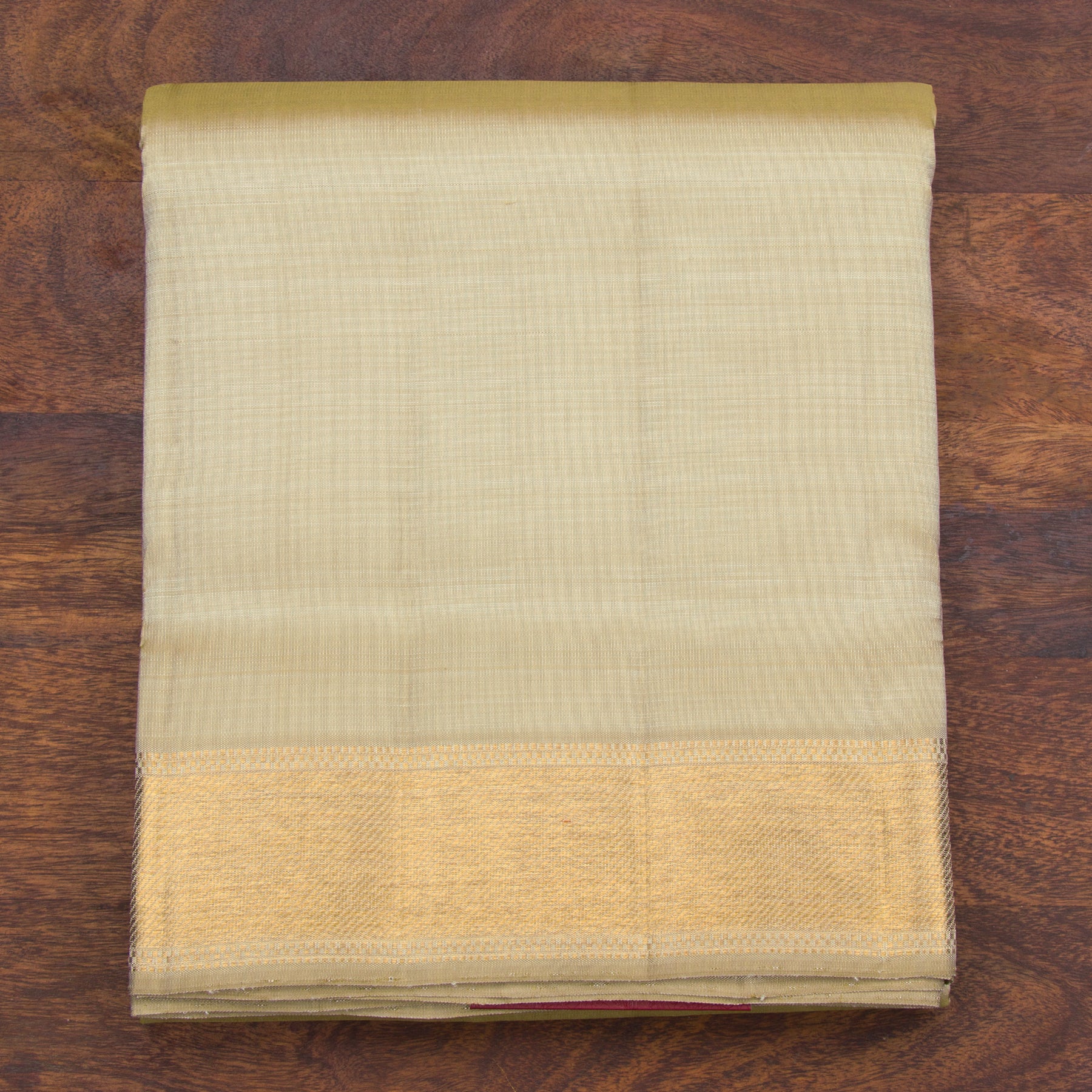 Kanakavalli Kanjivaram Silk Angavastram Set 23-110-HA001-09075 - Folded View