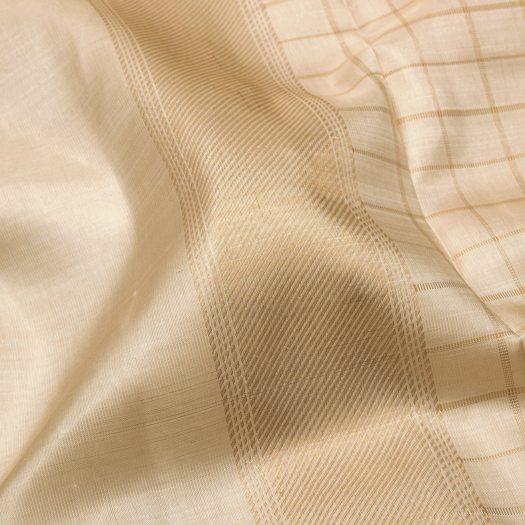 Kanakavalli Kanjivaram Silk Angavastram Set 23-110-HA001-10065 - Detail Fabric View