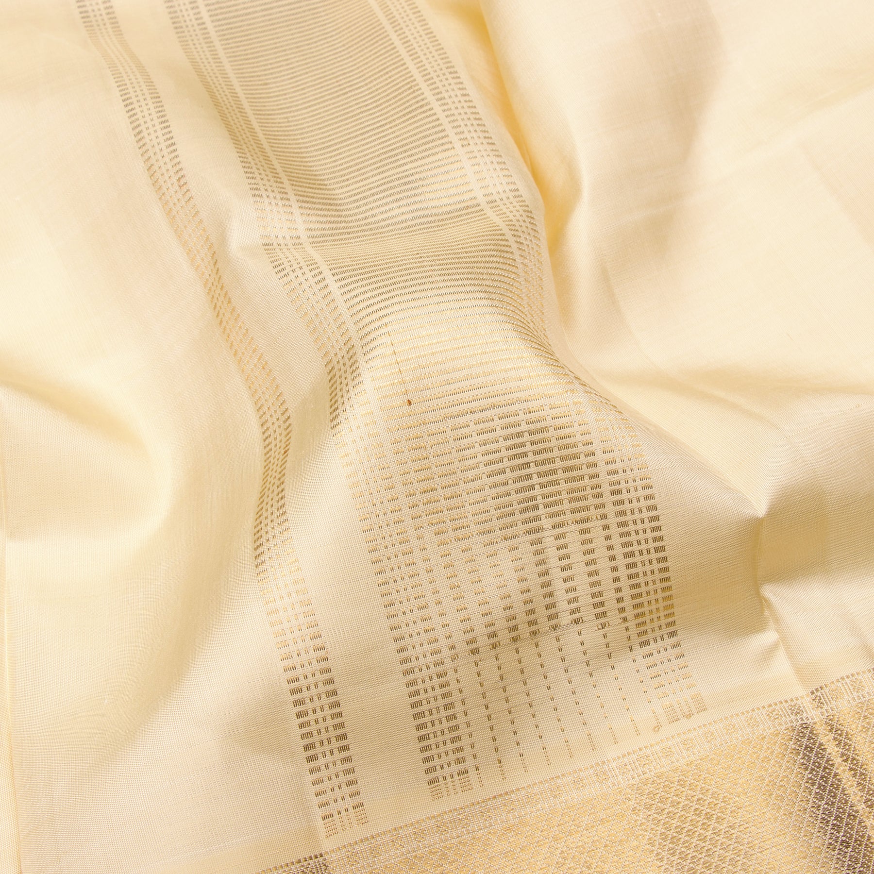 Kanakavalli Kanjivaram Silk Angavastram Set 23-110-HA001-11761 - Detail Fabric View
