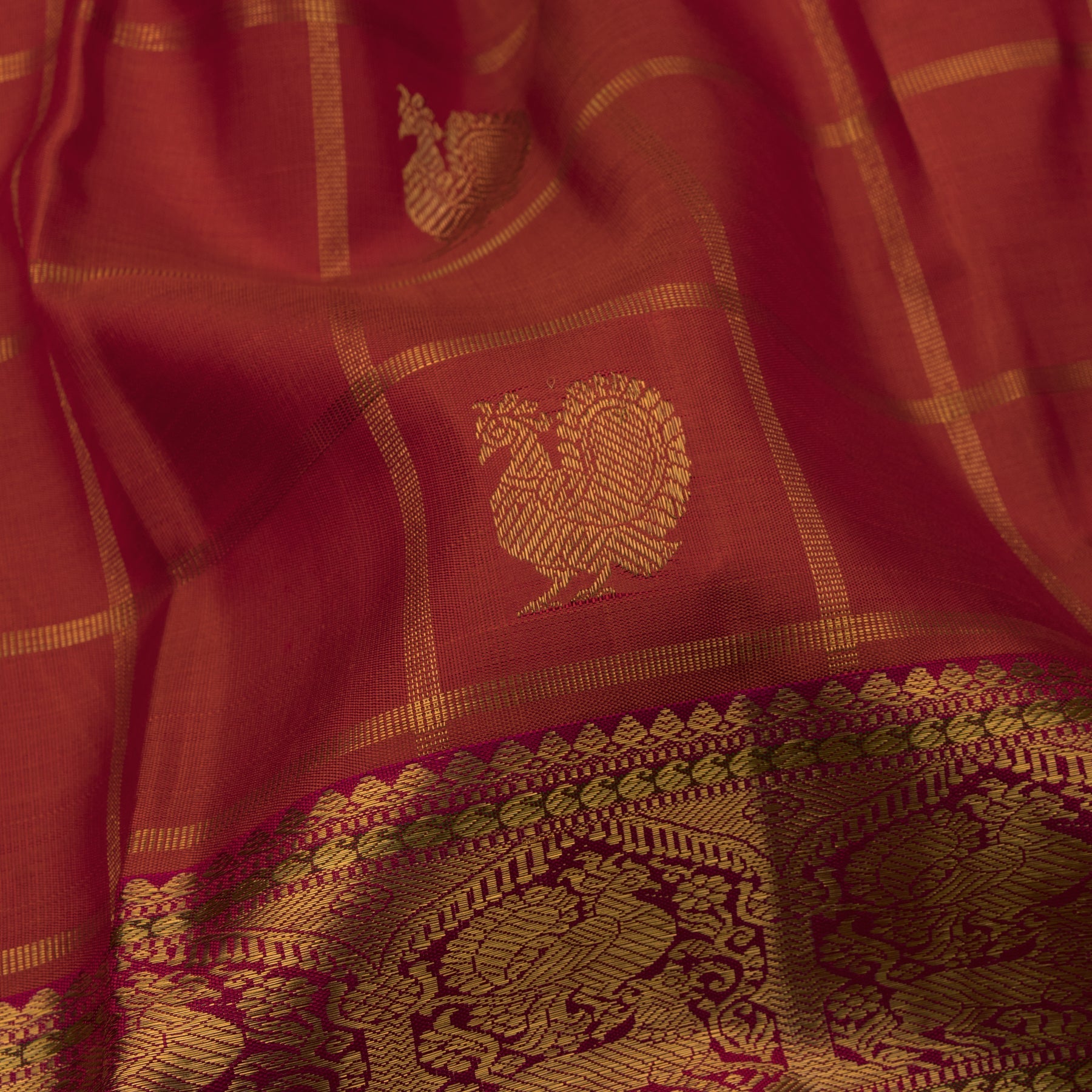 Kanakavalli Kanjivaram Silk Sari 23-110-HS001-01001 - Fabric View
