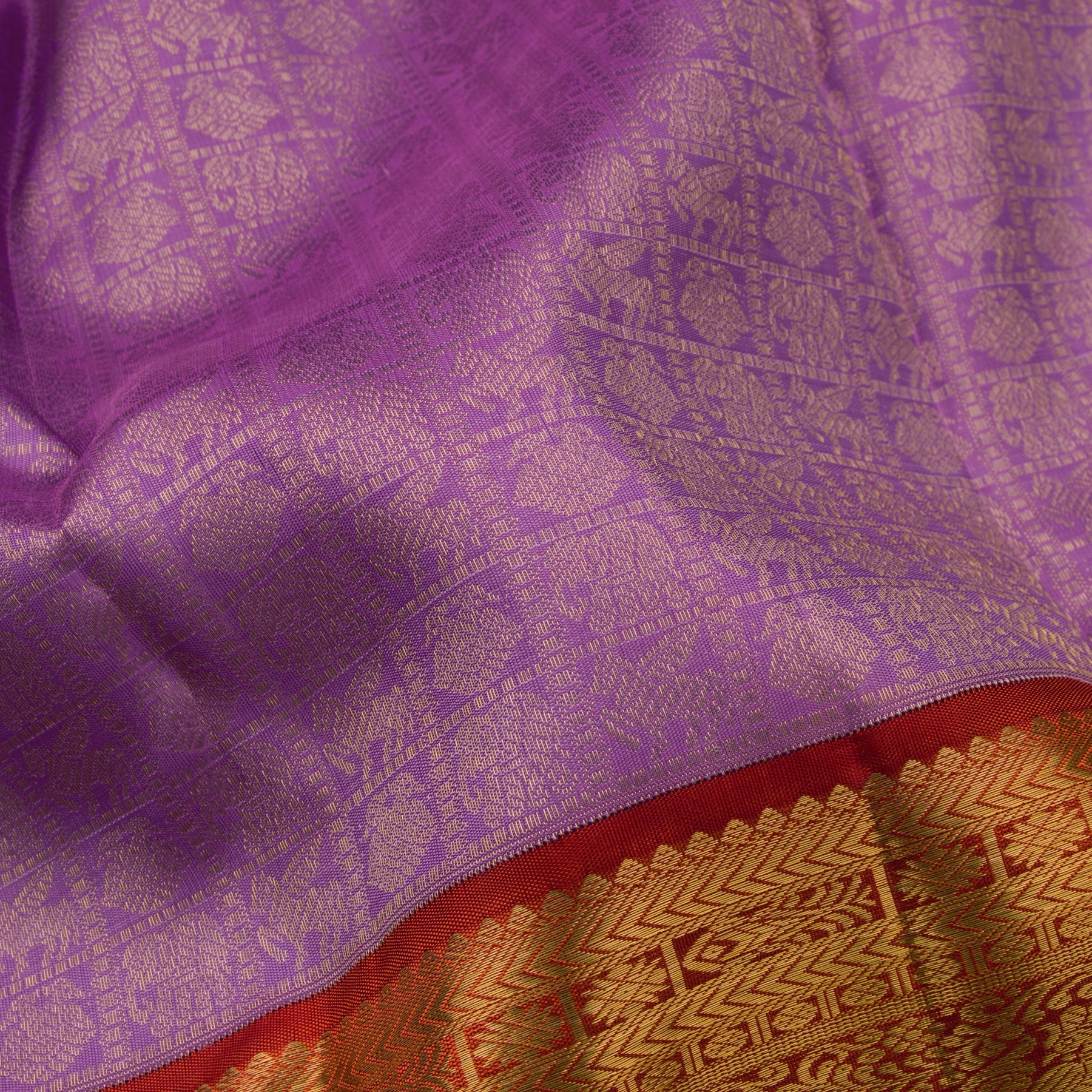Kanakavalli Kanjivaram Silk Sari 23-110-HS001-02991 - Fabric View