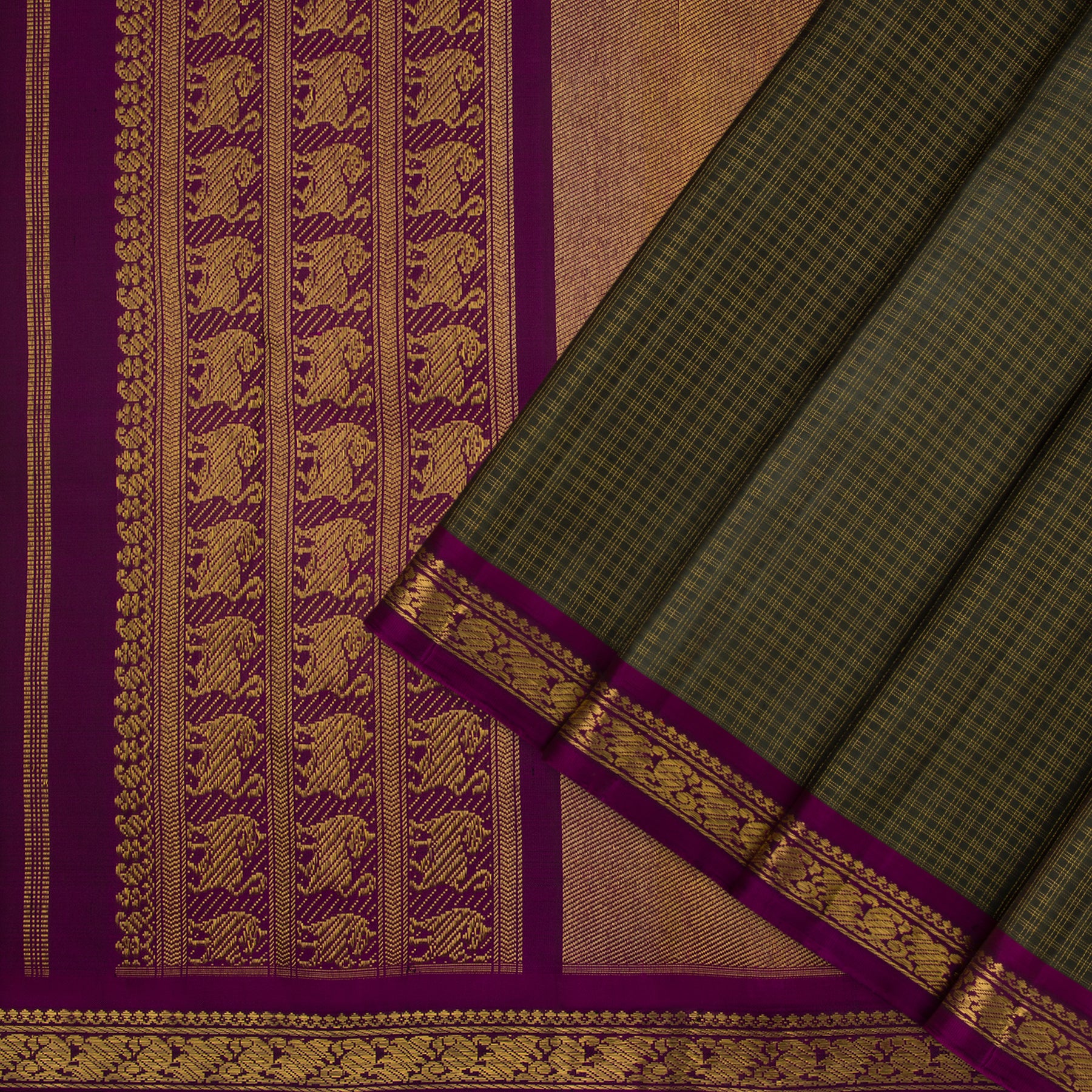 Kanakavalli Kanjivaram Silk Sari 23-595-HS001-00455 - Cover View