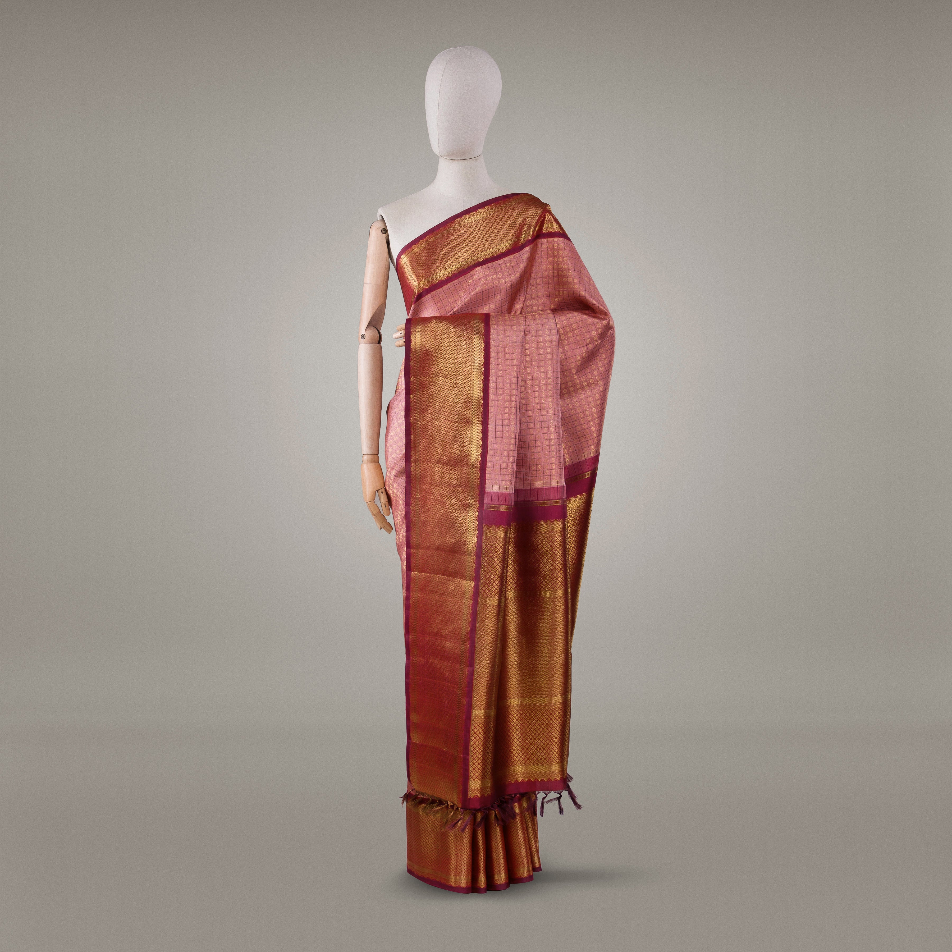 Kanakavalli Kanjivaram Silk Sari 23-595-HS001-02930 - Drape View