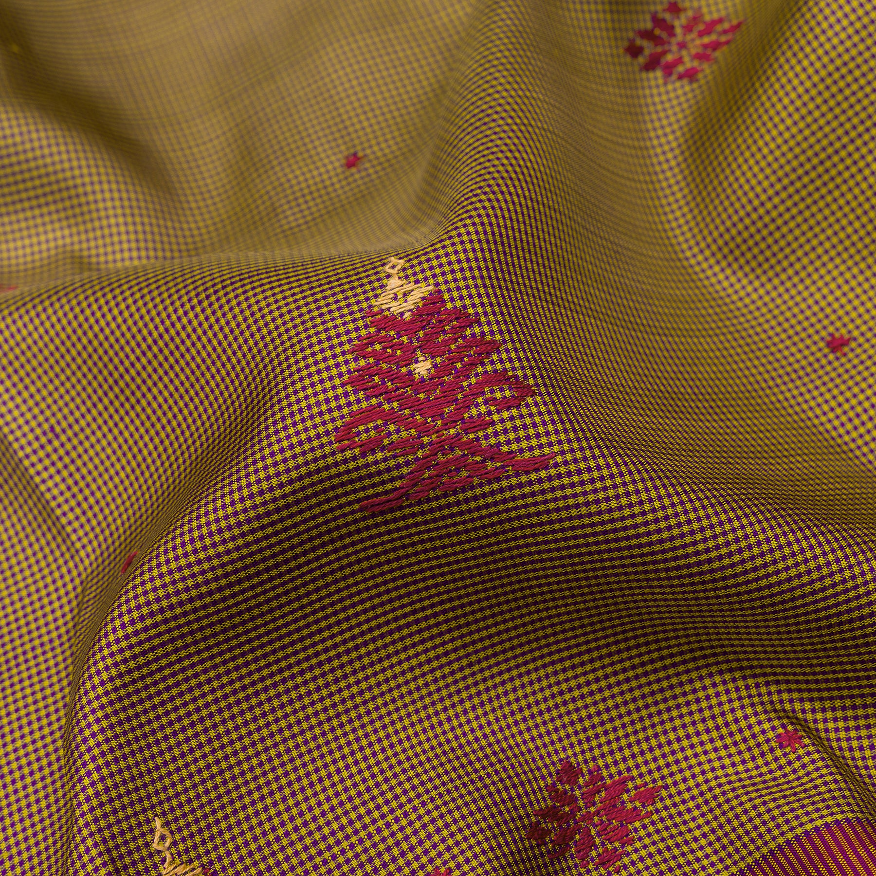 Kanakavalli X Kasuti Kanjivaram Silk Sari 23-595-HS001-05317 - Fabric View