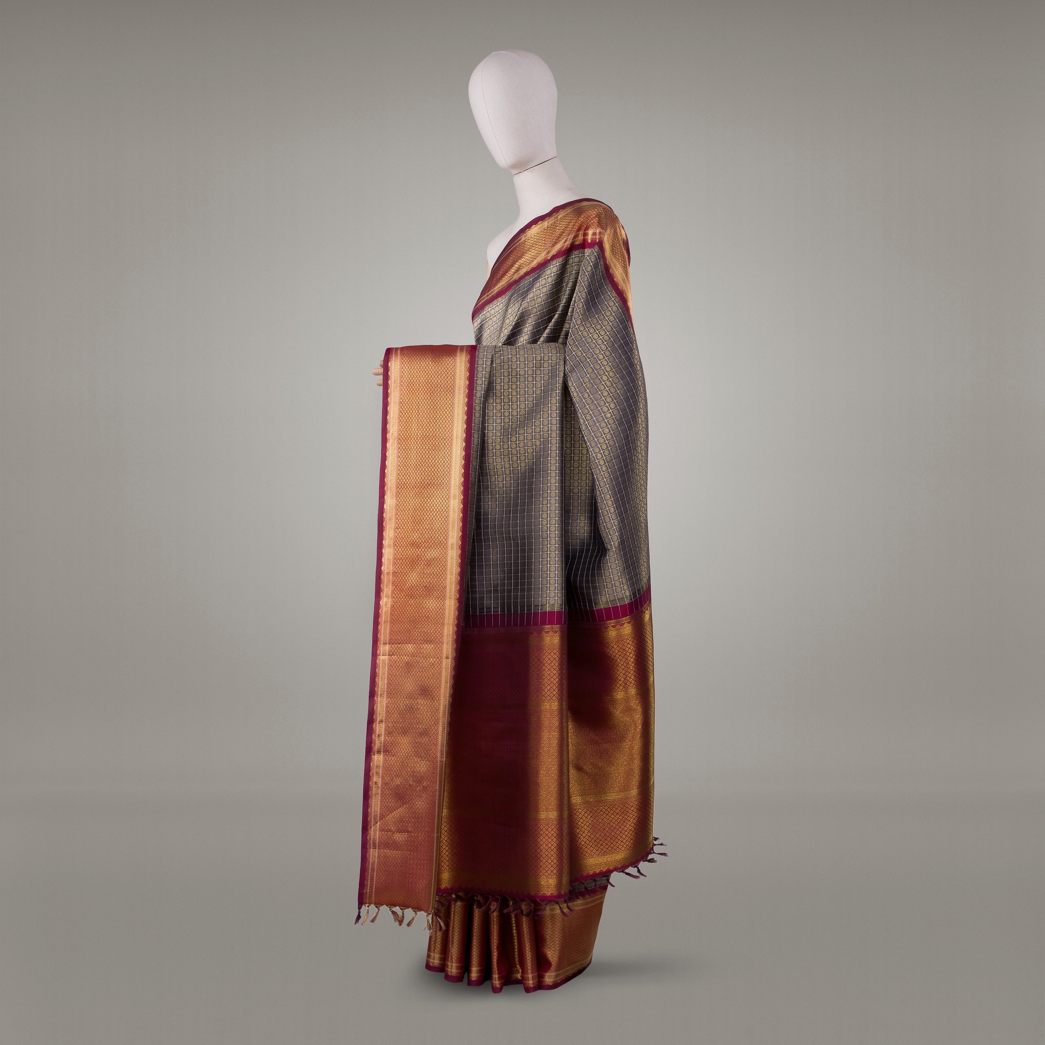 Kanakavalli Kanjivaram Silk Sari 23-595-HS001-06646 - Drape View1