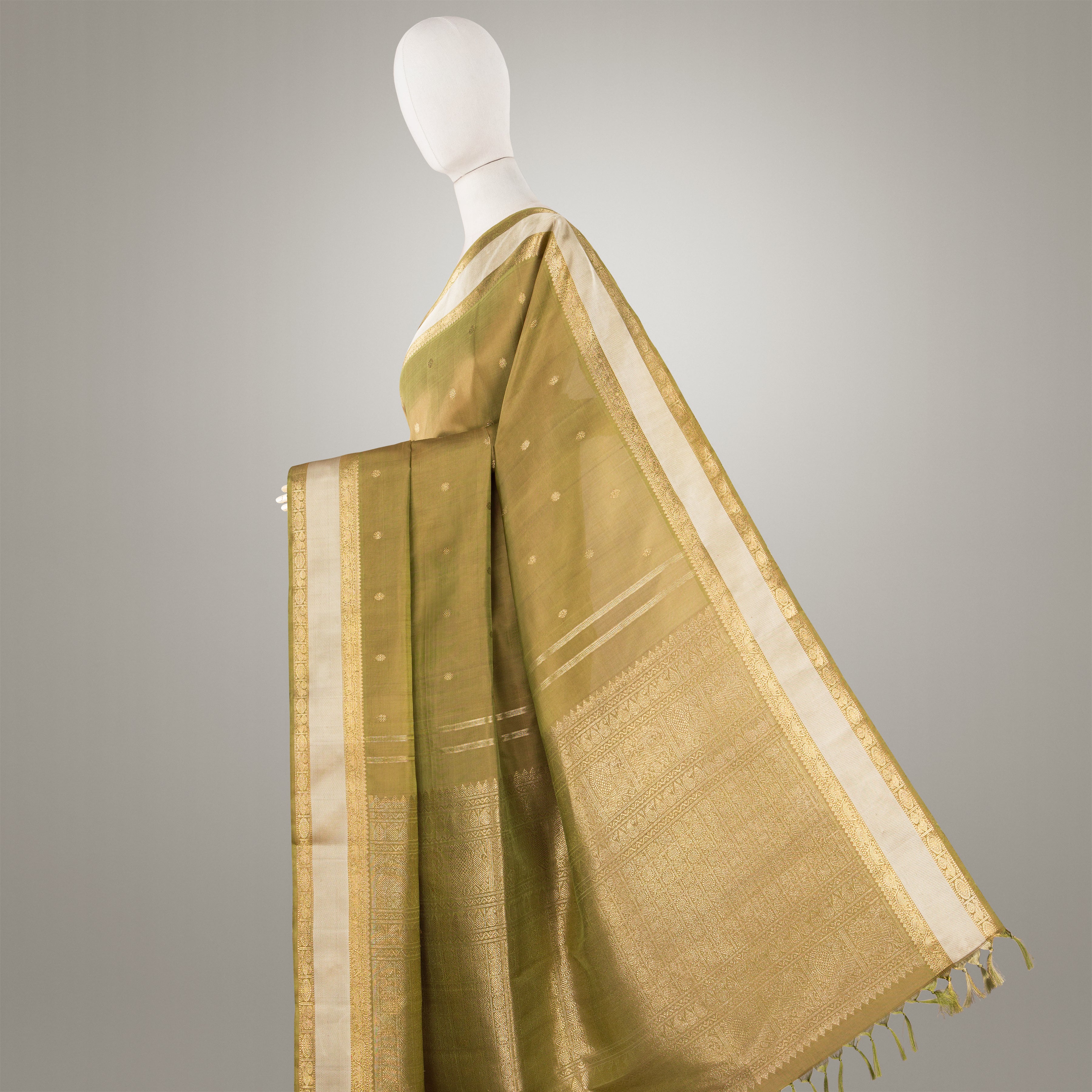 Kanakavalli Kanjivaram Silk Sari 23-599-HS001-10807 - Drape View 1
