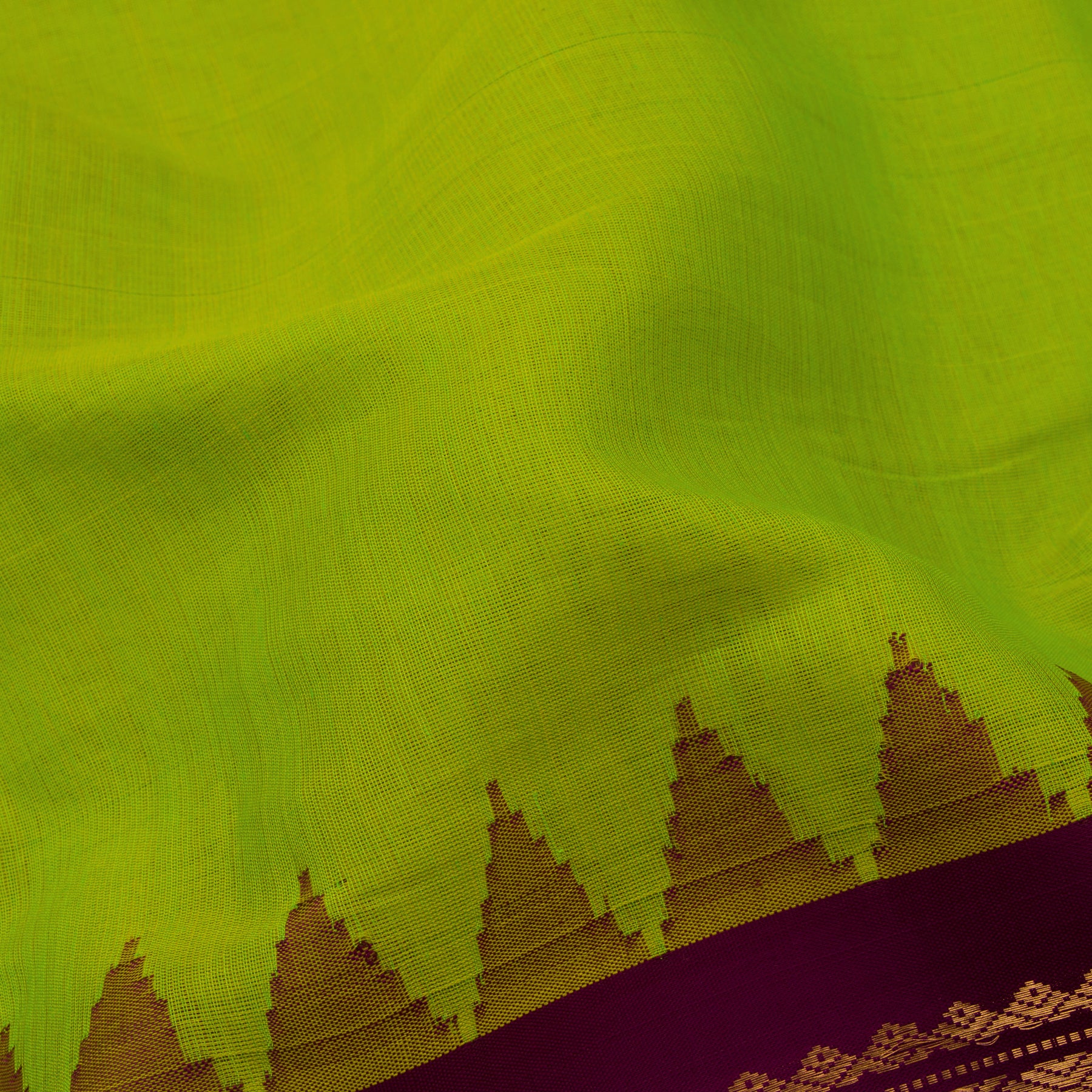 Kanakavalli Gadwal Silk/Cotton Sari 23-604-HS005-01652 - Fabric View