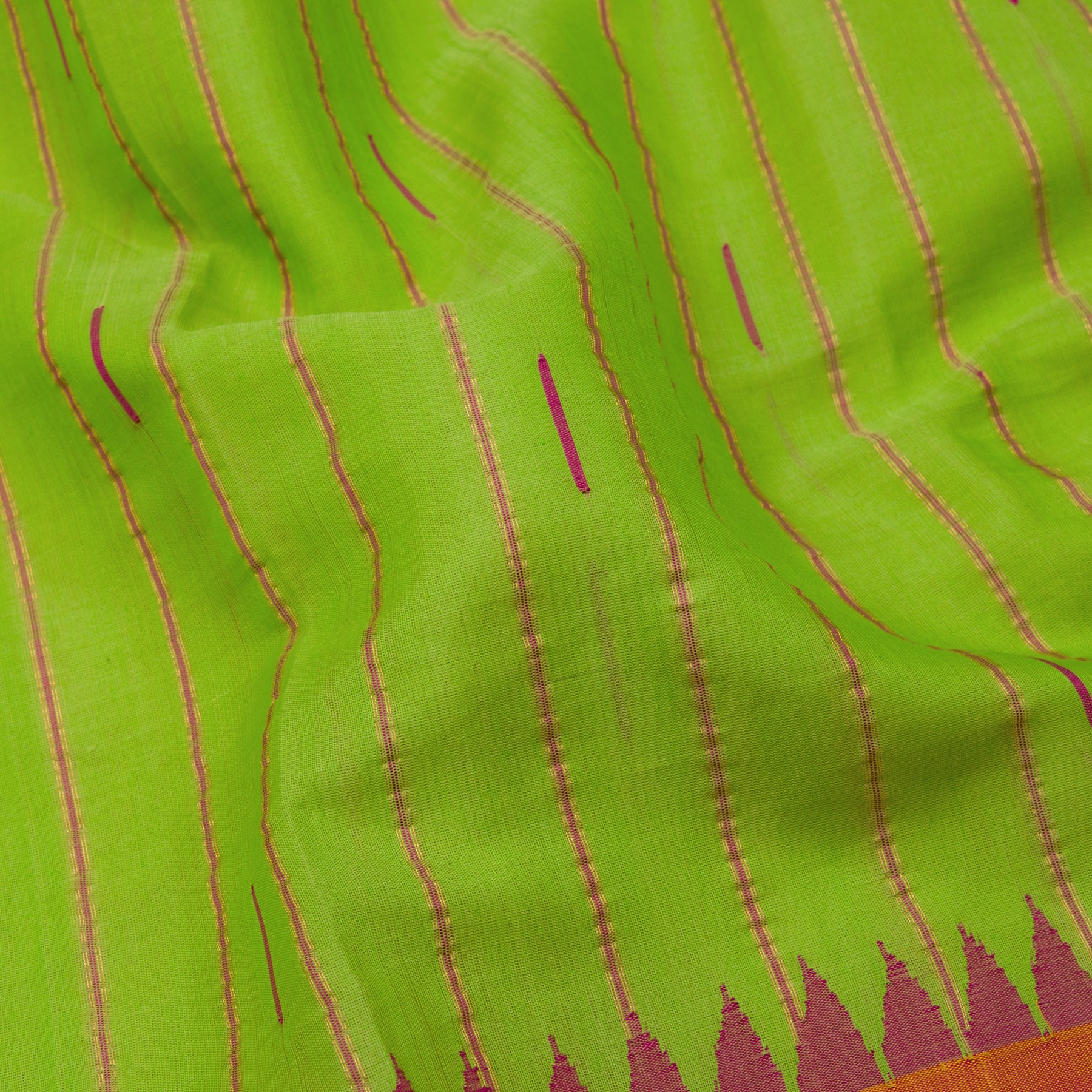 Kanakavalli Gadwal Silk/Cotton Sari 23-604-HS005-07874 - Fabric View