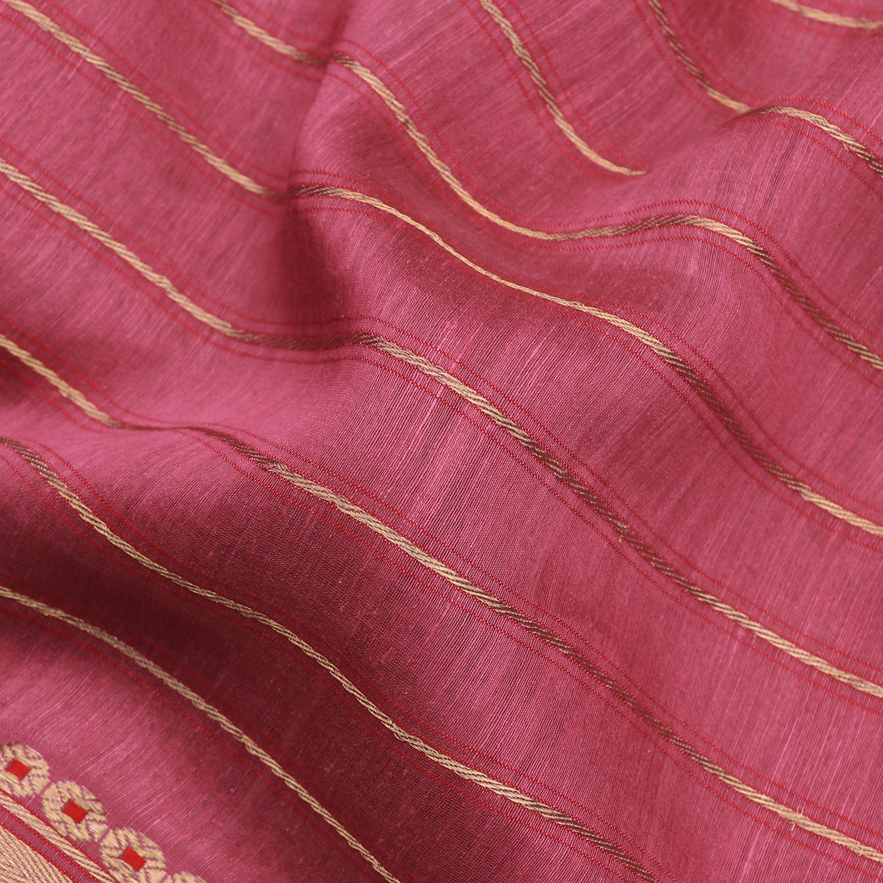 Pradeep Pillai Linen/Silk Sari 24-008-HS004-00160 - Fabric View