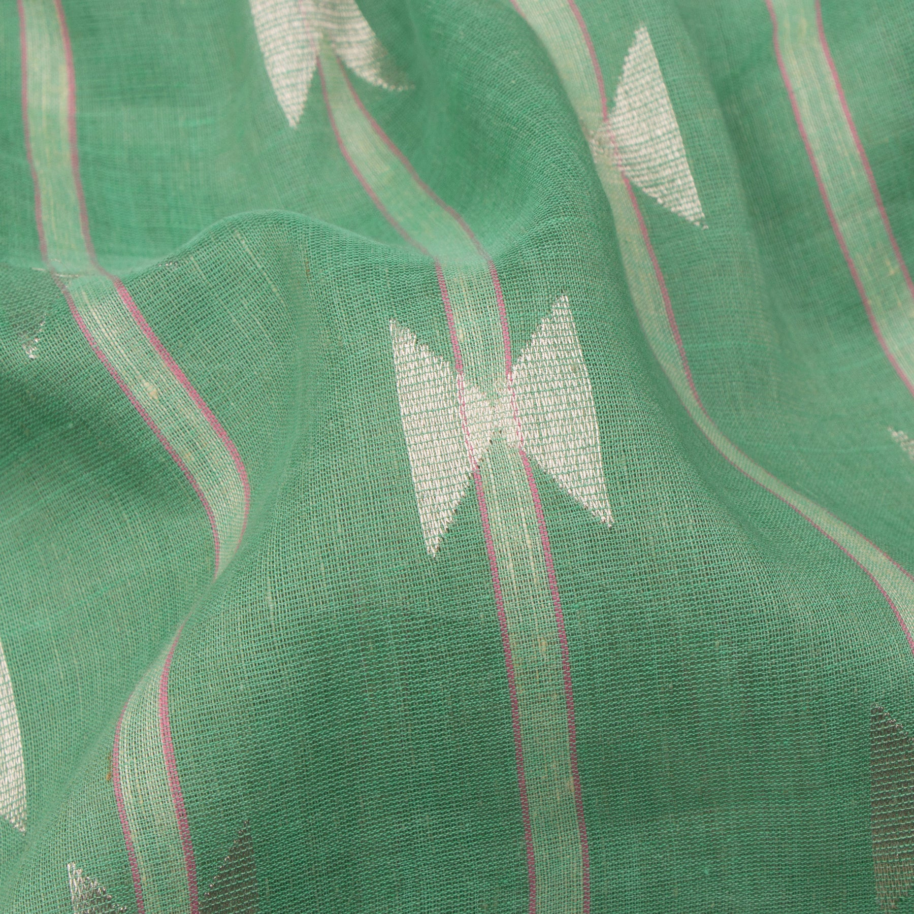 Pradeep Pillai Linen/Cotton Sari 24-008-HS004-00509 - Fabric View