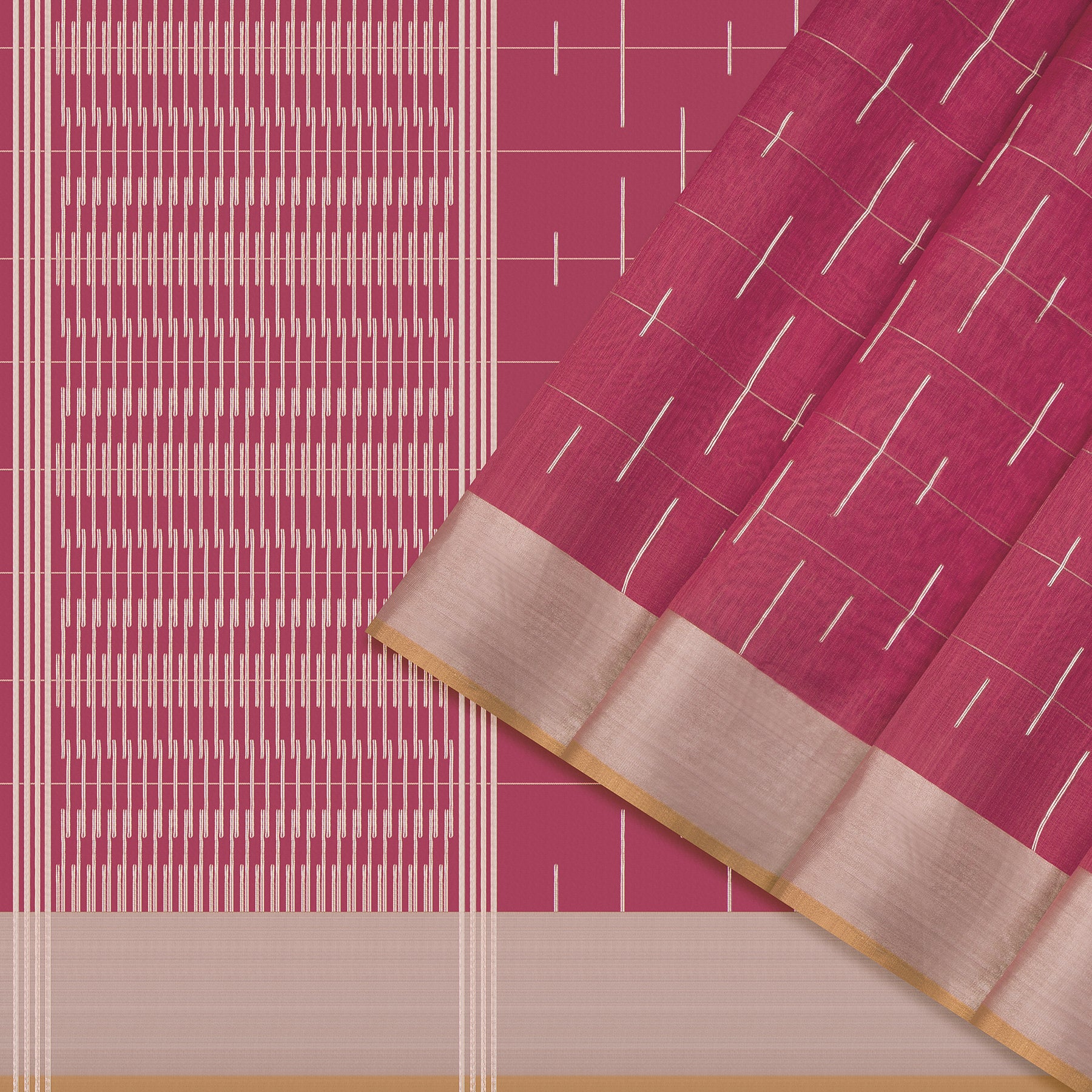 Pradeep Pillai Chanderi Silk/Cotton Sari 24-008-HS005-00243 - Cover View