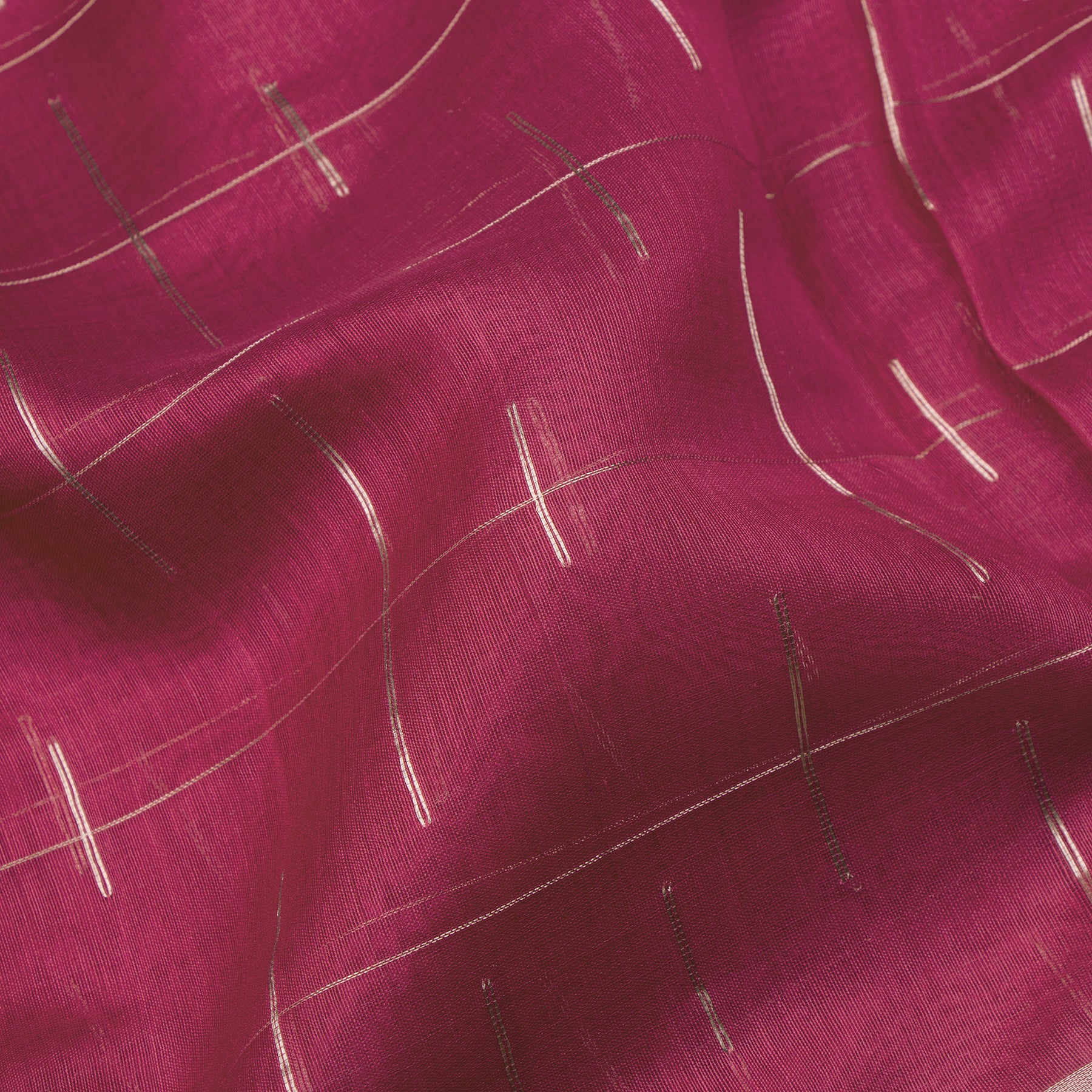 Pradeep Pillai Chanderi Silk/Cotton Sari 24-008-HS005-00243 - Fabric View