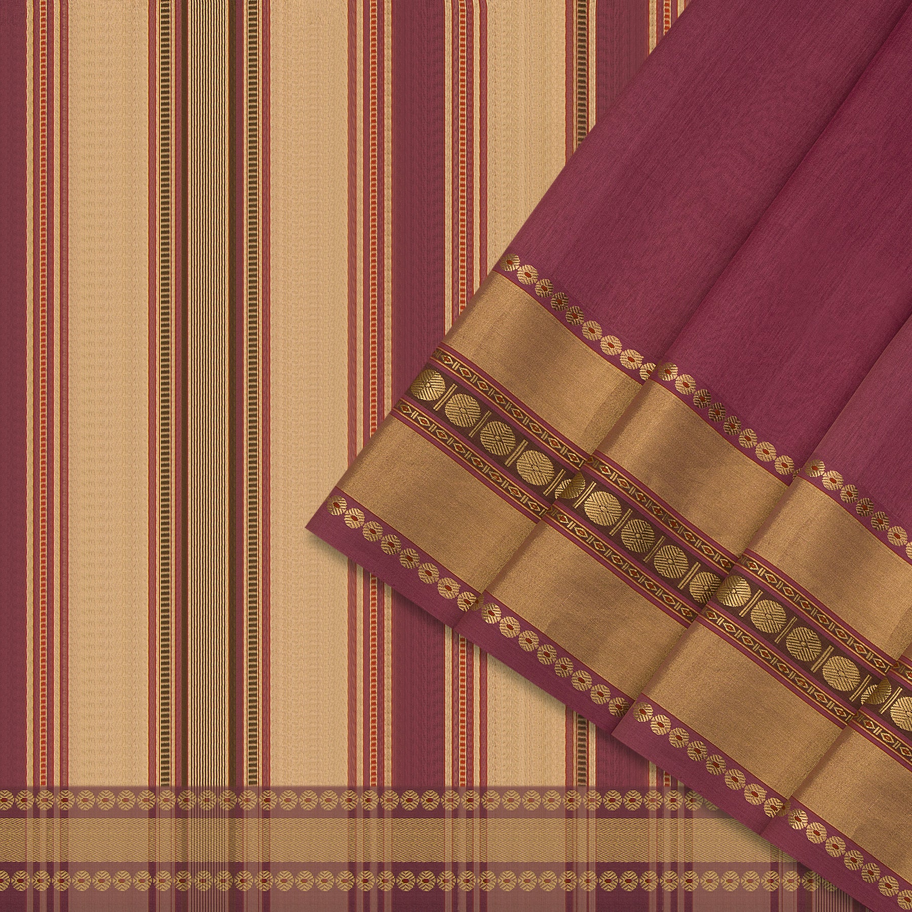 Pradeep Pillai Chanderi Silk/Cotton Sari 24-008-HS005-00286 - Cover View