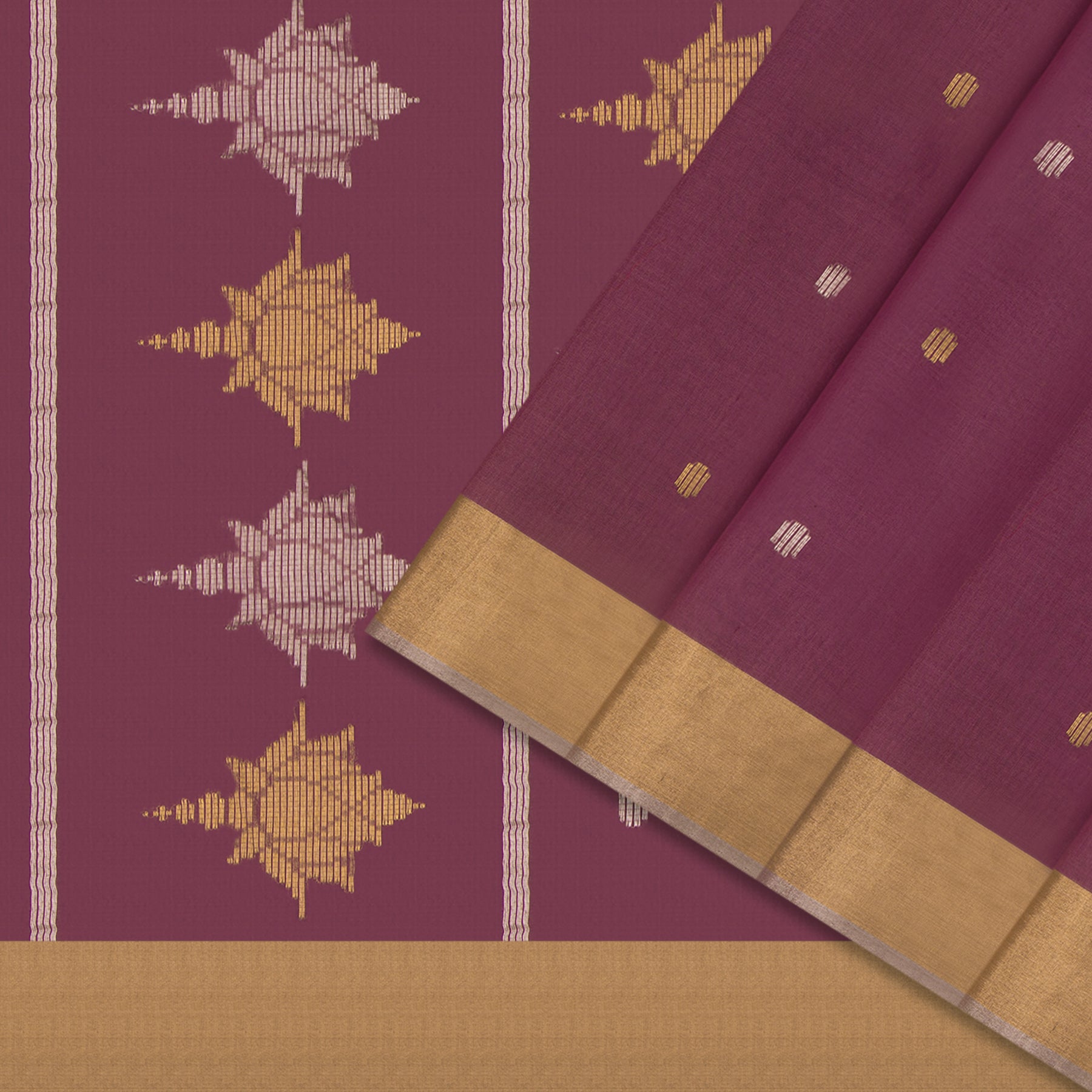 Pradeep Pillai Chanderi Silk /Cotton Sari 24-008-HS005-00521 - Cover View