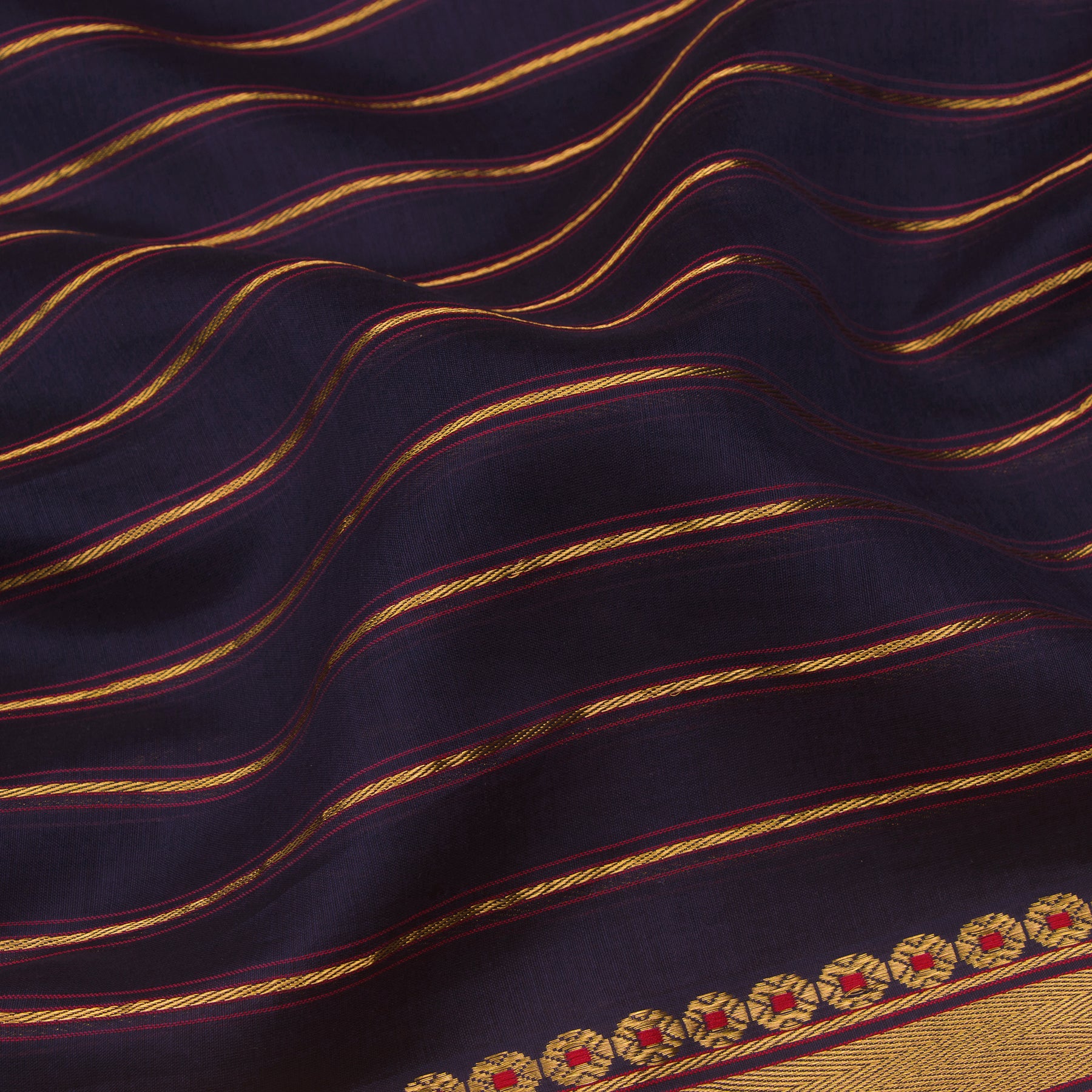 Pradeep Pillai Chanderi Silk/Cotton Sari 24-008-HS005-00565 - Fabric View