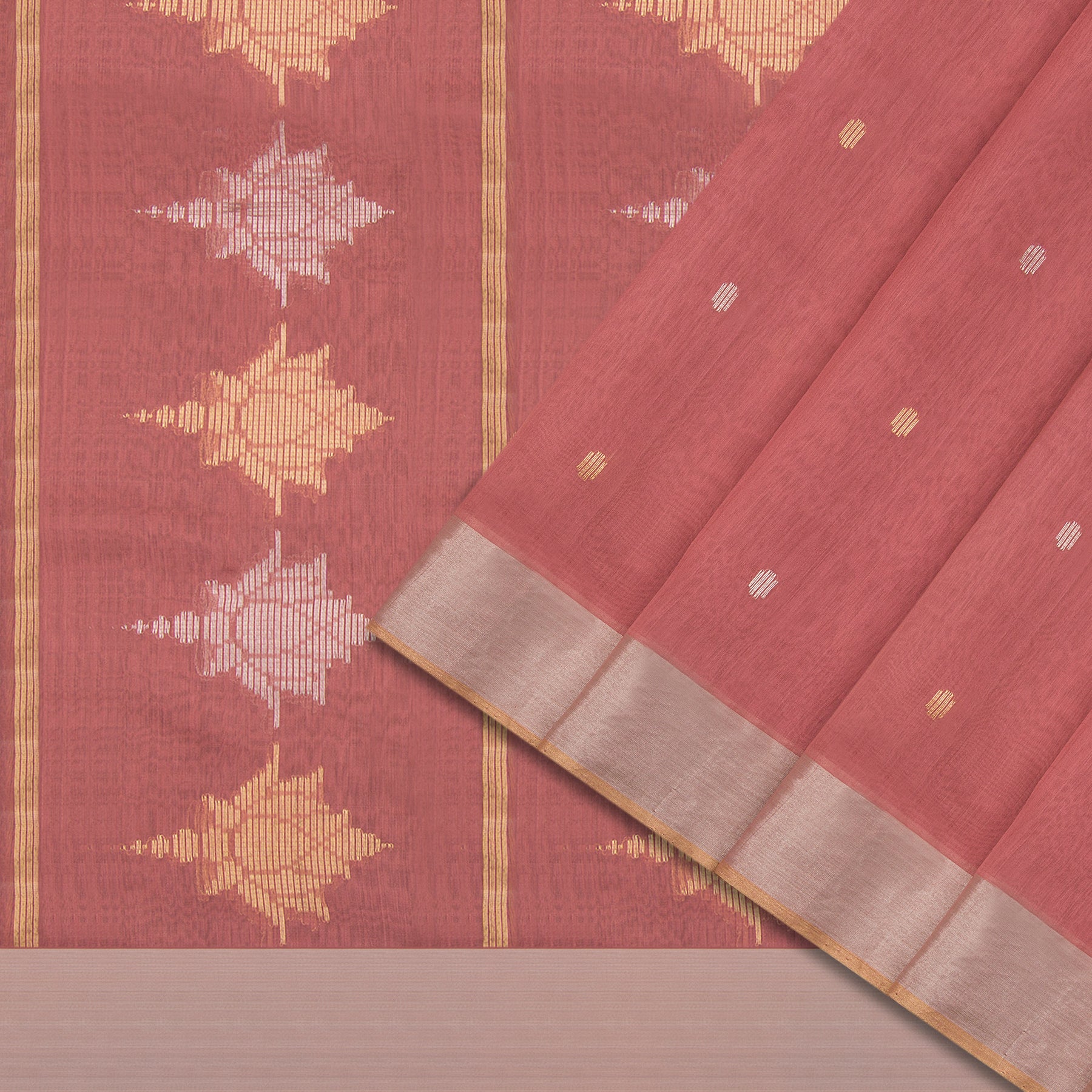 Pradeep Pillai Chanderi Silk/Cotton Sari 24-008-HS005-00595 - Cover View