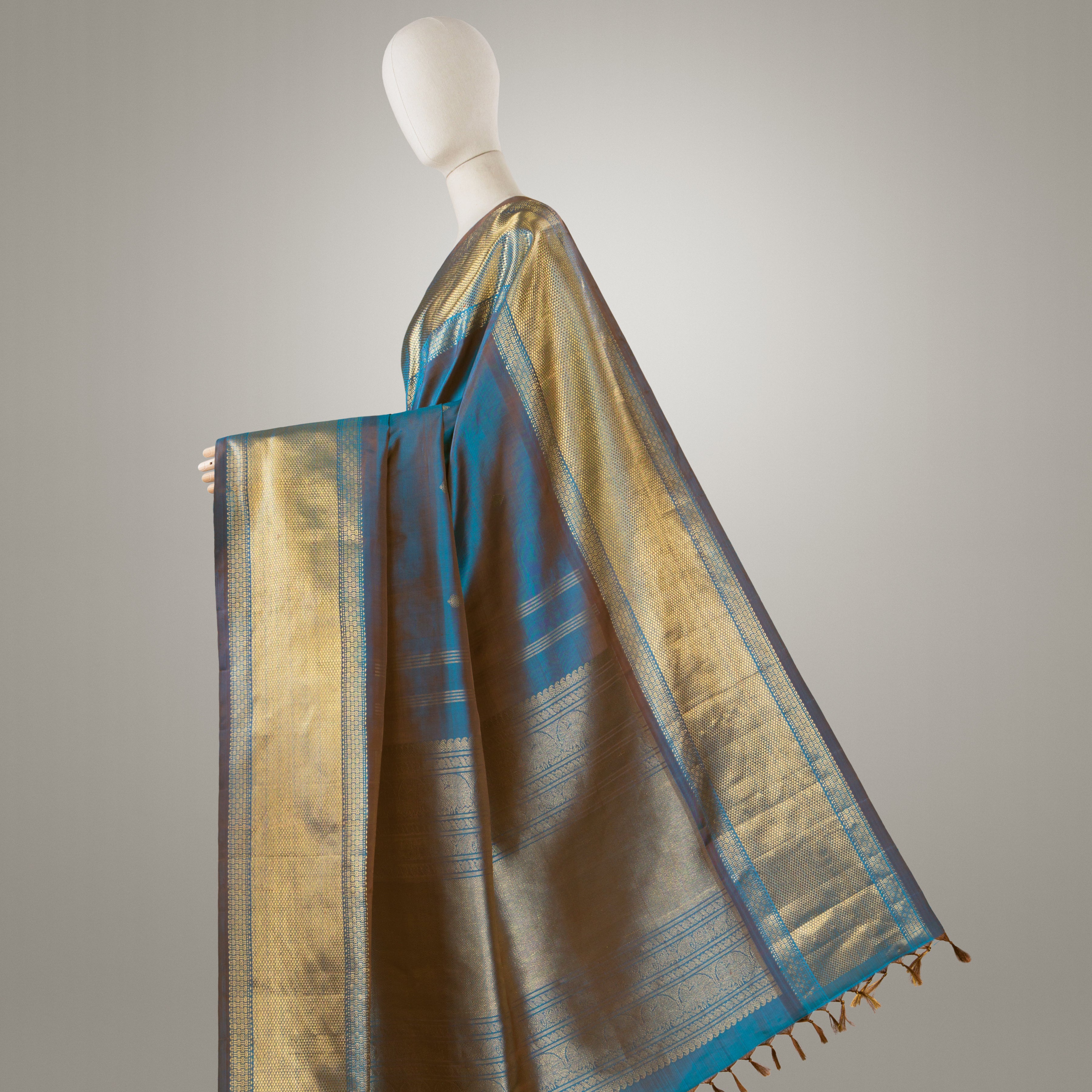 Kanakavalli Kanjivaram Silk Sari 24-040-HS001-05181 - Drape View 1