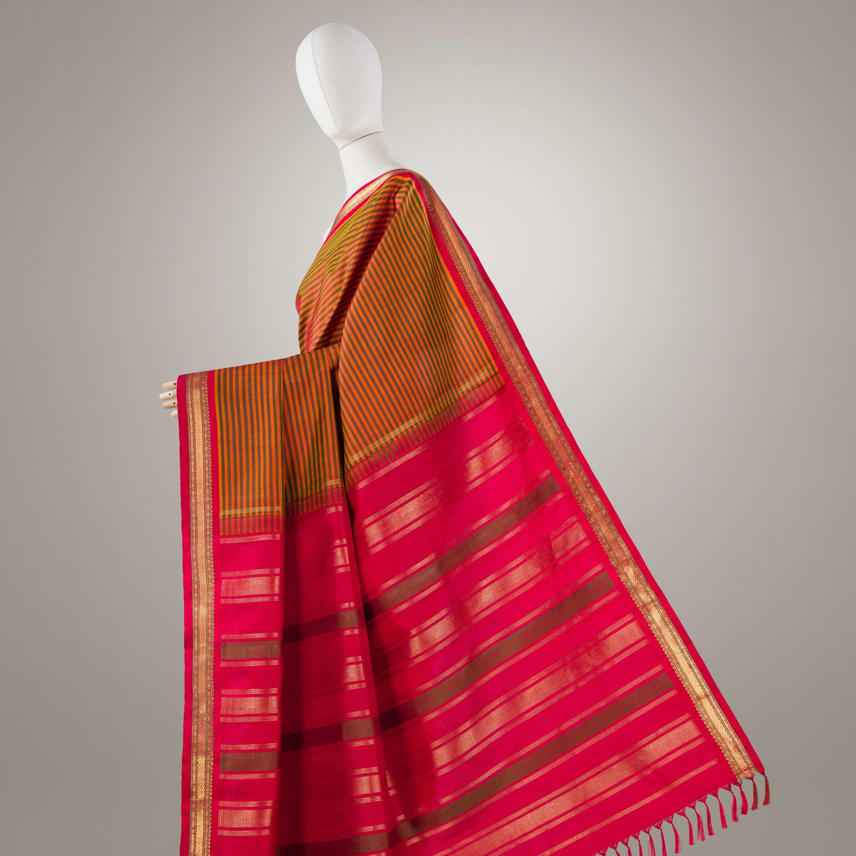 Kanakavalli Kanjivaram Silk Sari 24-040-HS001-05215 - Drape View 1