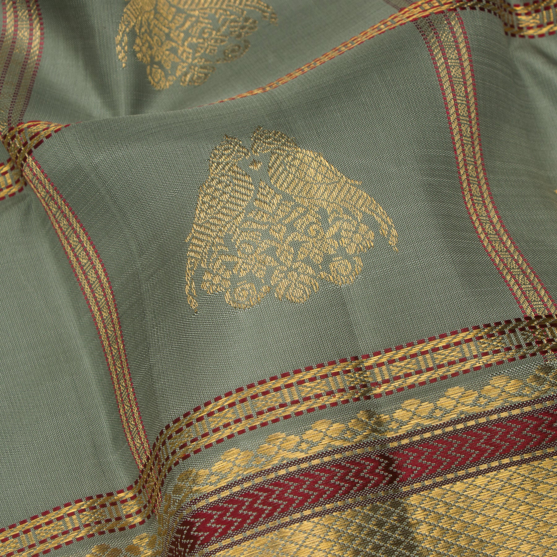 Kanakavalli Kanjivaram Silk Sari 24-040-HS001-12387 - Fabric View