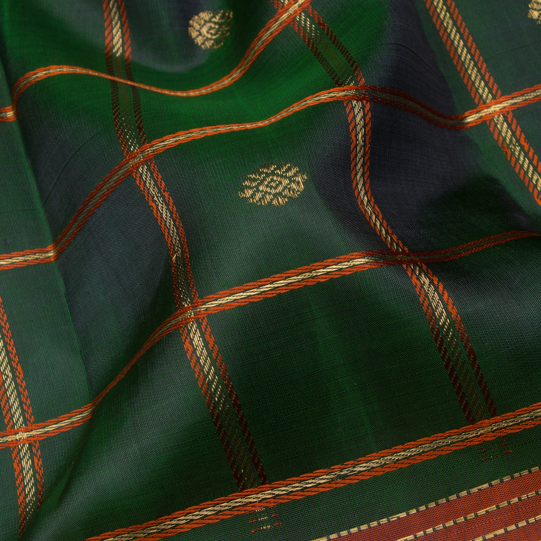 Kanakavalli Kanjivaram Silk Sari 24-041-HS001-08092 - Fabric View