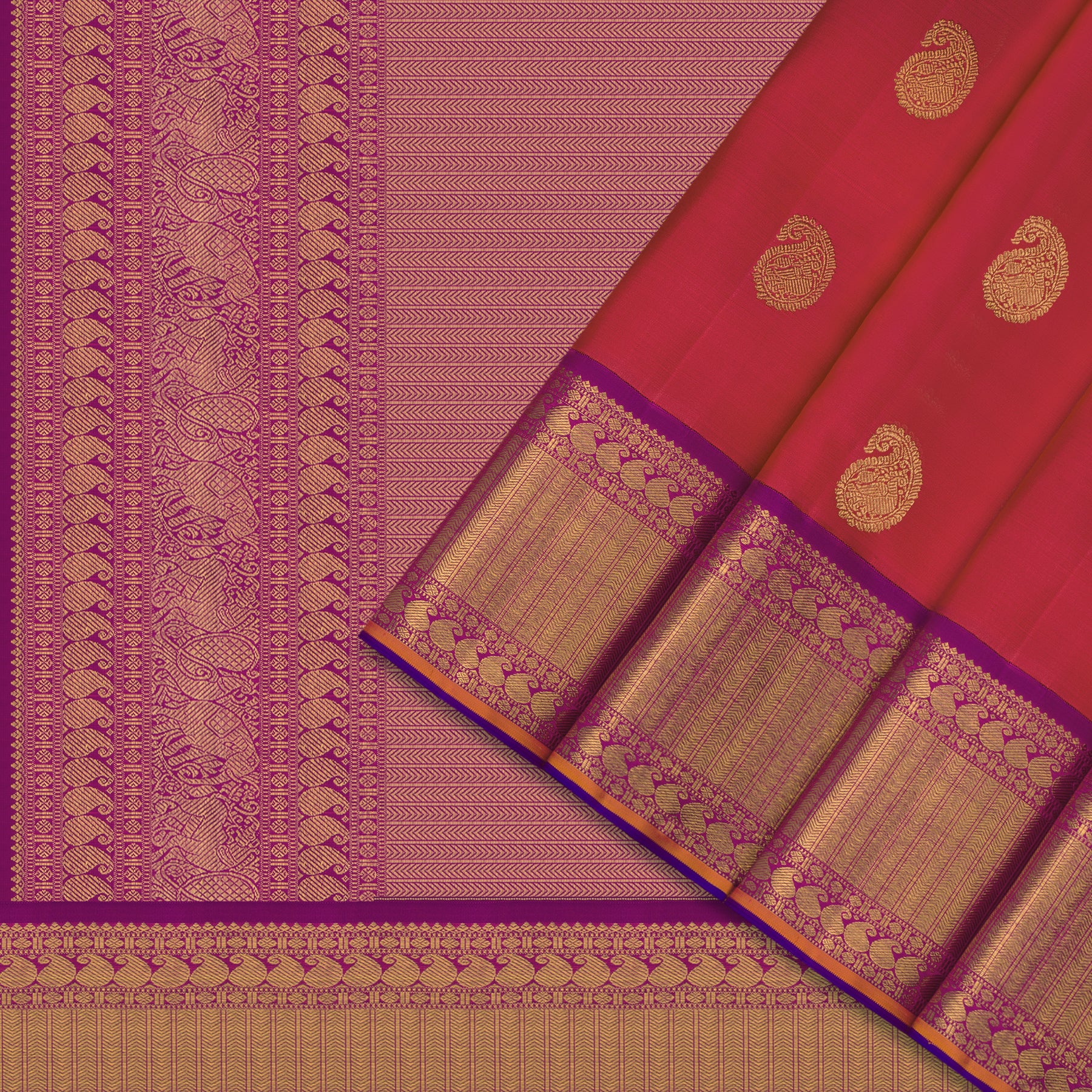 Kanakavalli Kanjivaram Silk Sari 24-110-HS001-13036 - Cover View