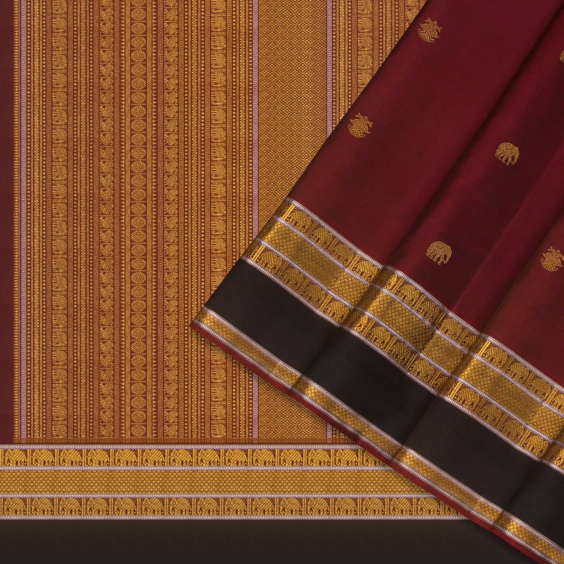 Kanakavalli Kanjivaram Silk Sari 24-110-HS001-13065 - Cover View                                