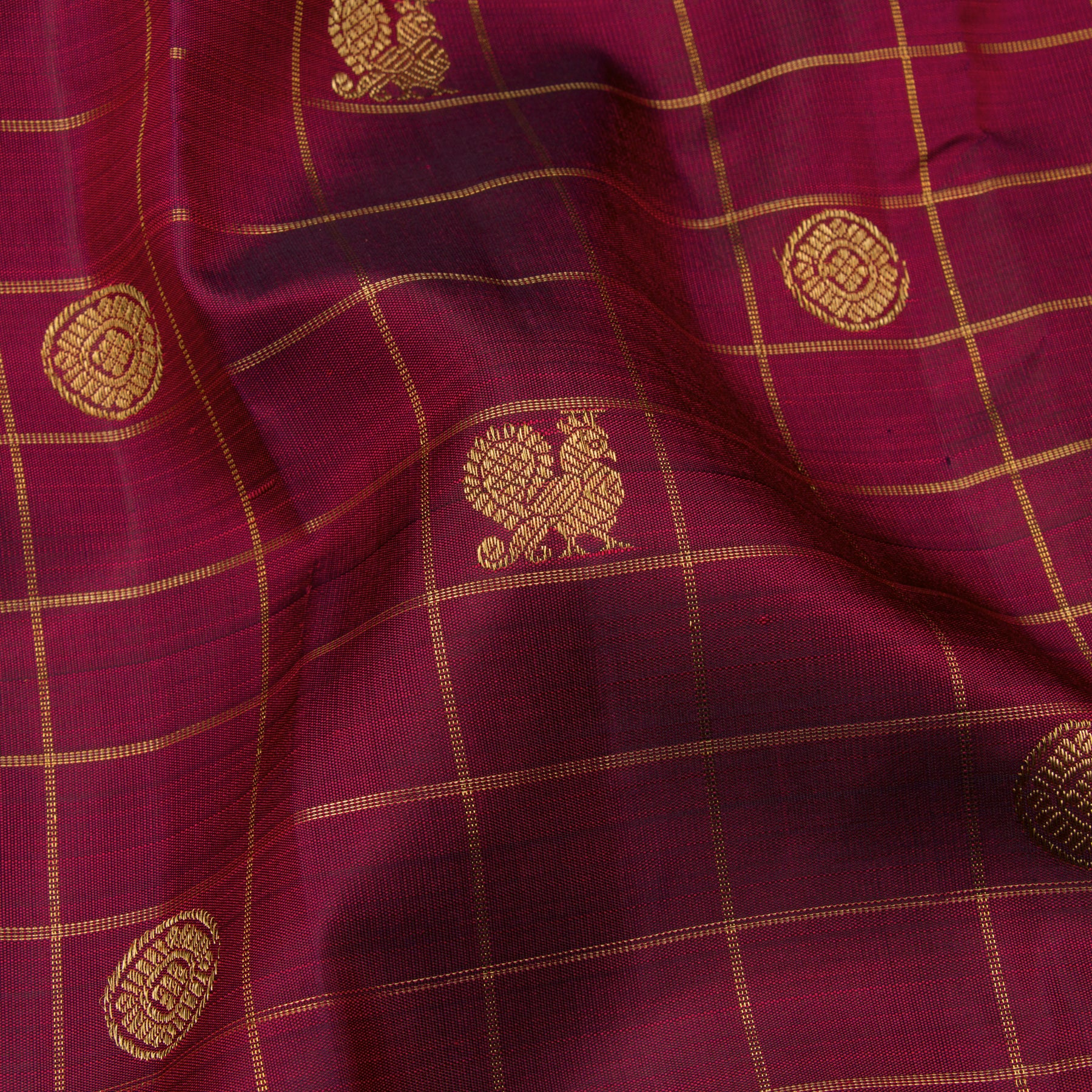 Kanakavalli Kanjivaram Silk Sari 24-595-HS001-00877 - Fabric View