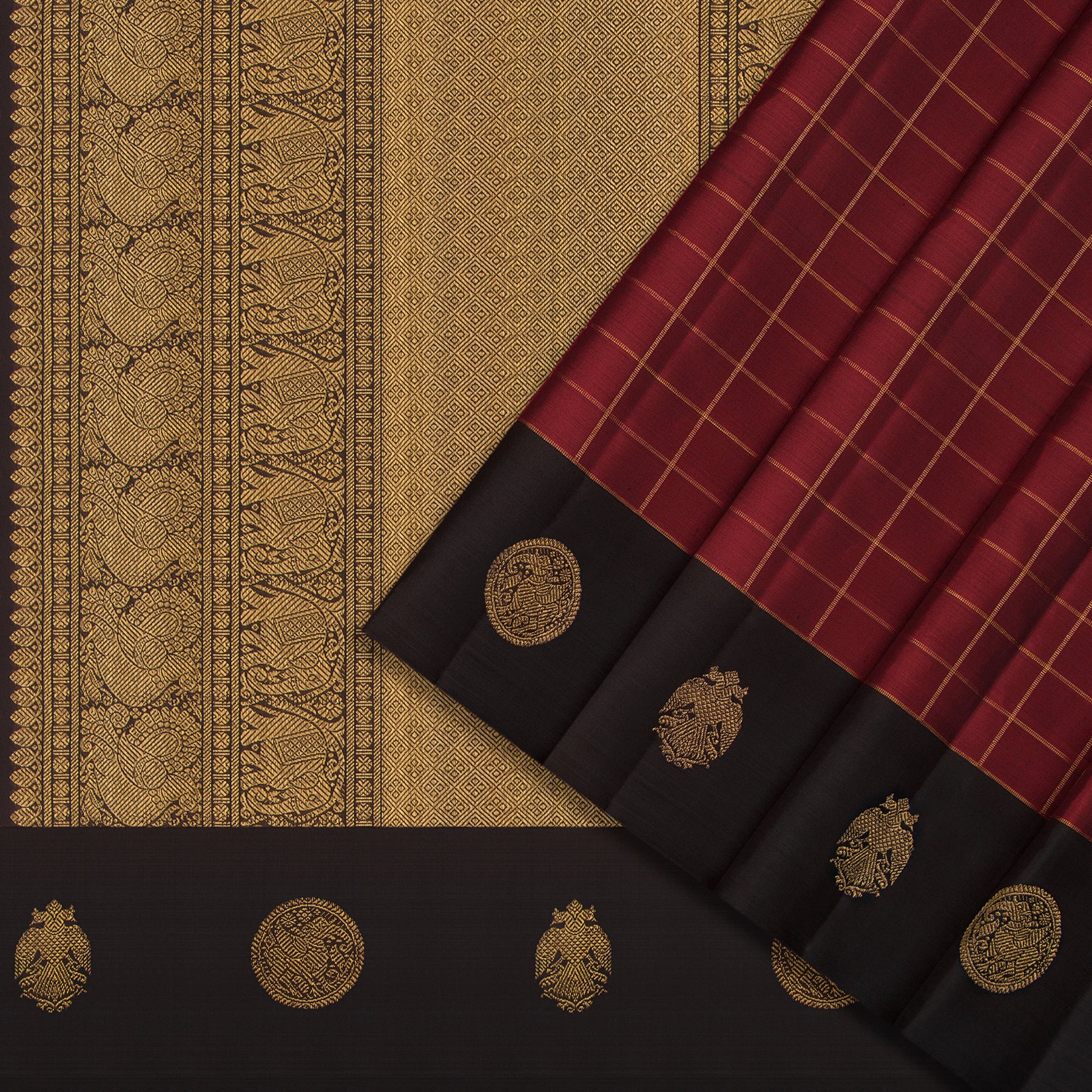 Kanakavalli Kanjivaram Silk Sari 24-595-HS001-01515 - Cover View