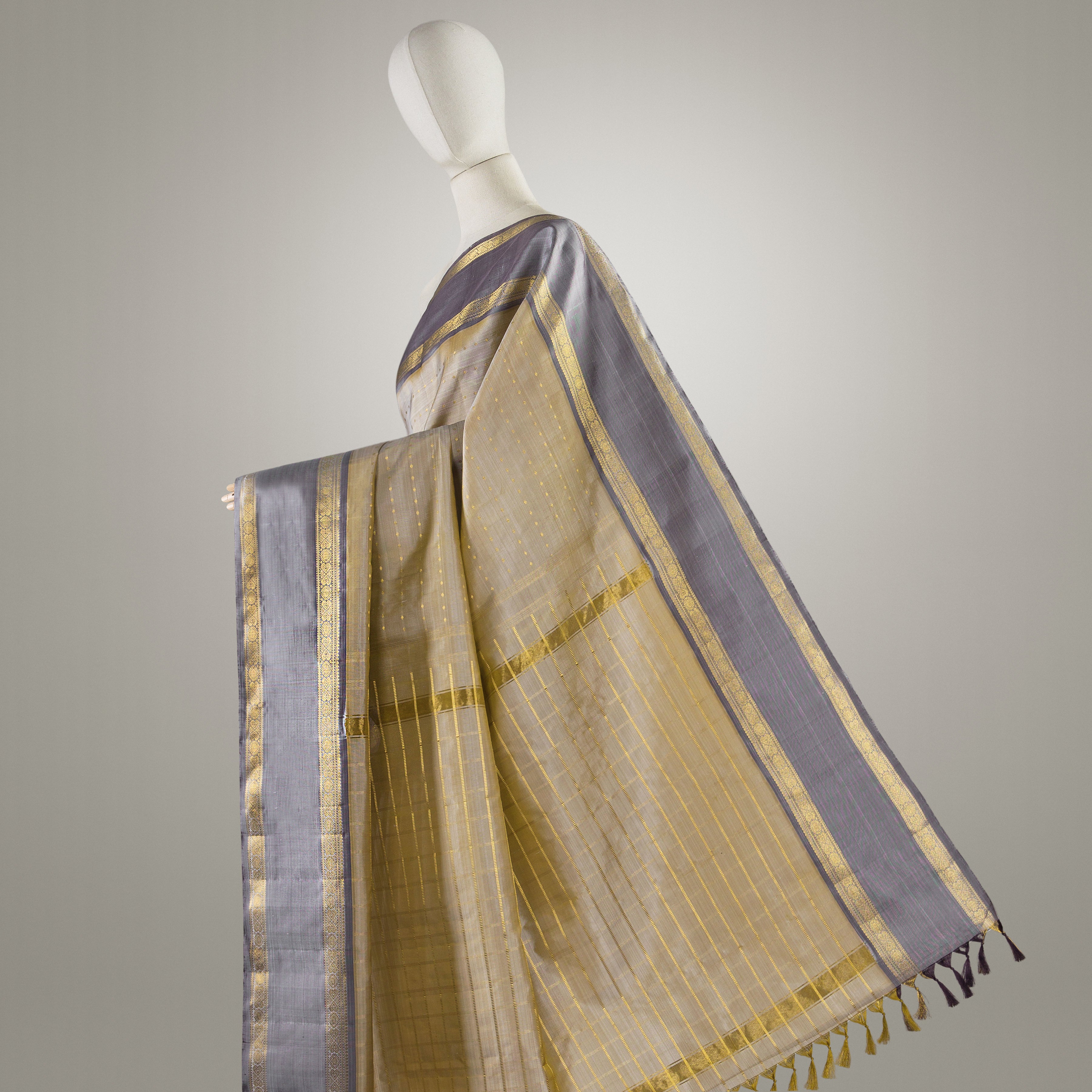 Kanakavalli Kanjivaram Silk Sari 24-595-HS001-05071 - Drape View 1