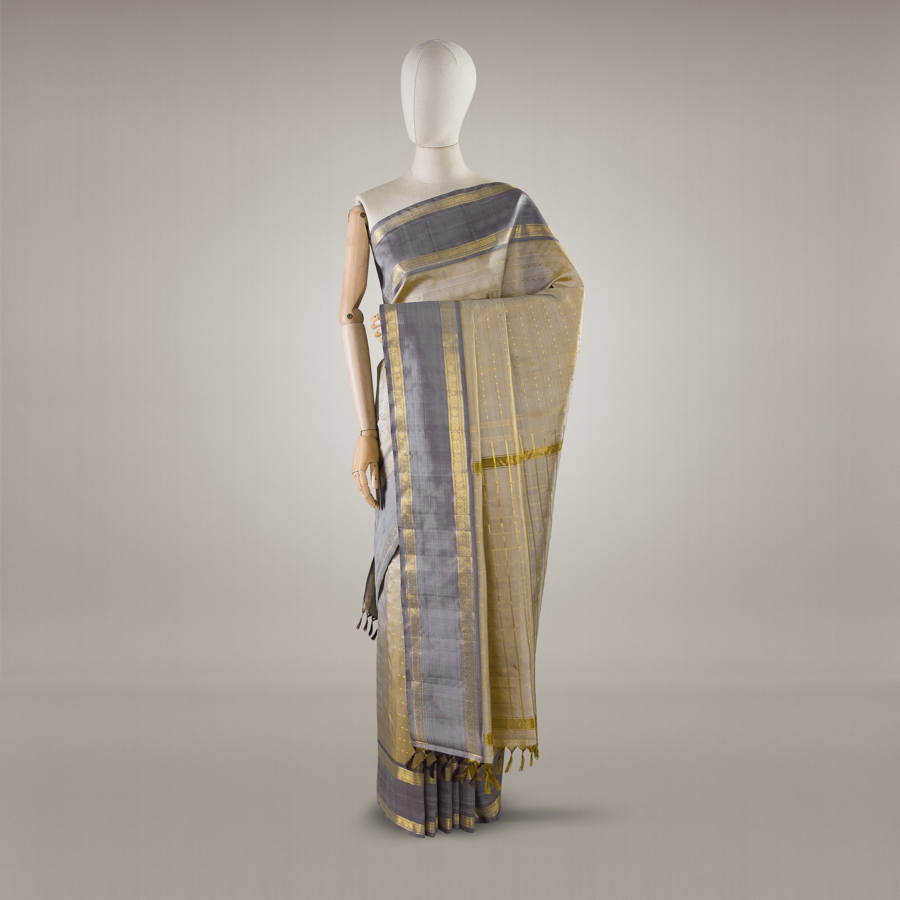 Kanakavalli Kanjivaram Silk Sari 24-595-HS001-05071 - Drape View