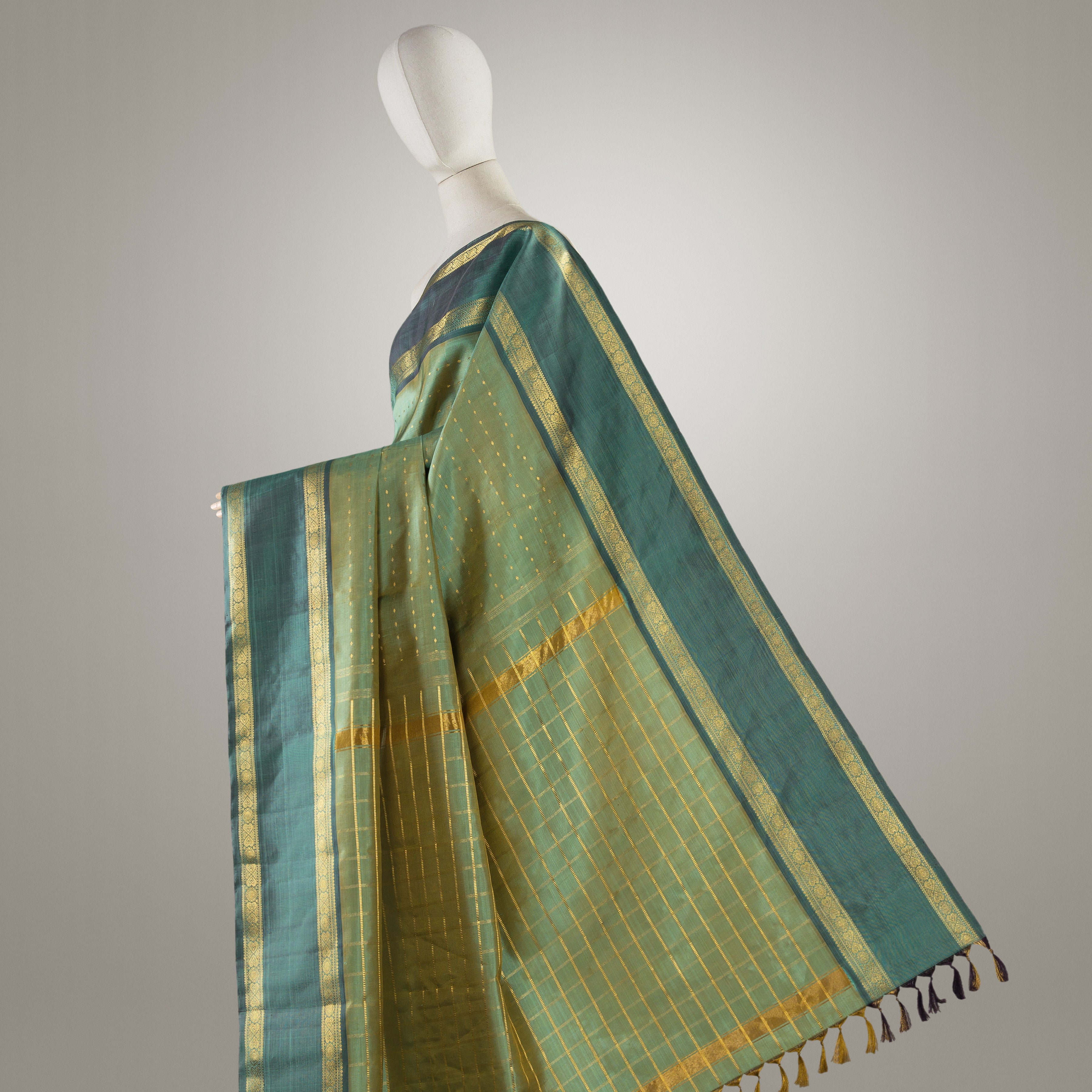 Kanakavalli Kanjivaram Silk Sari 24-595-HS001-05072 - Drape View 1