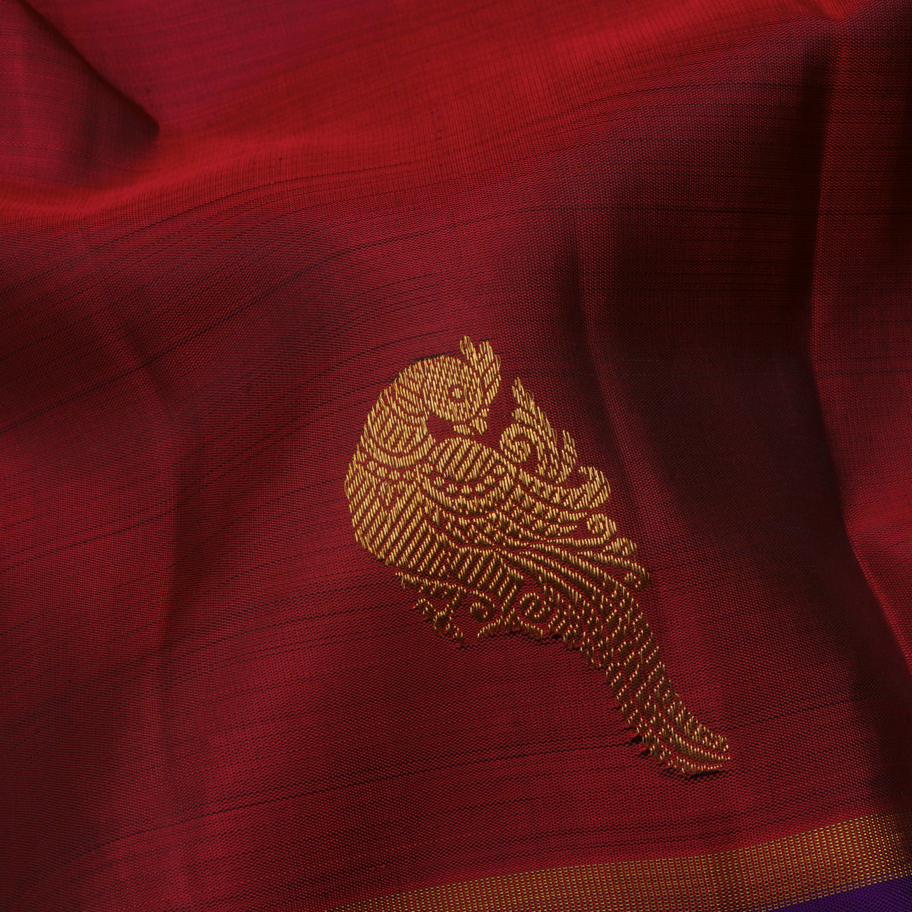 Kanakavalli Kanjivaram Silk Sari 24-595-HS001-08455 - Fabric View