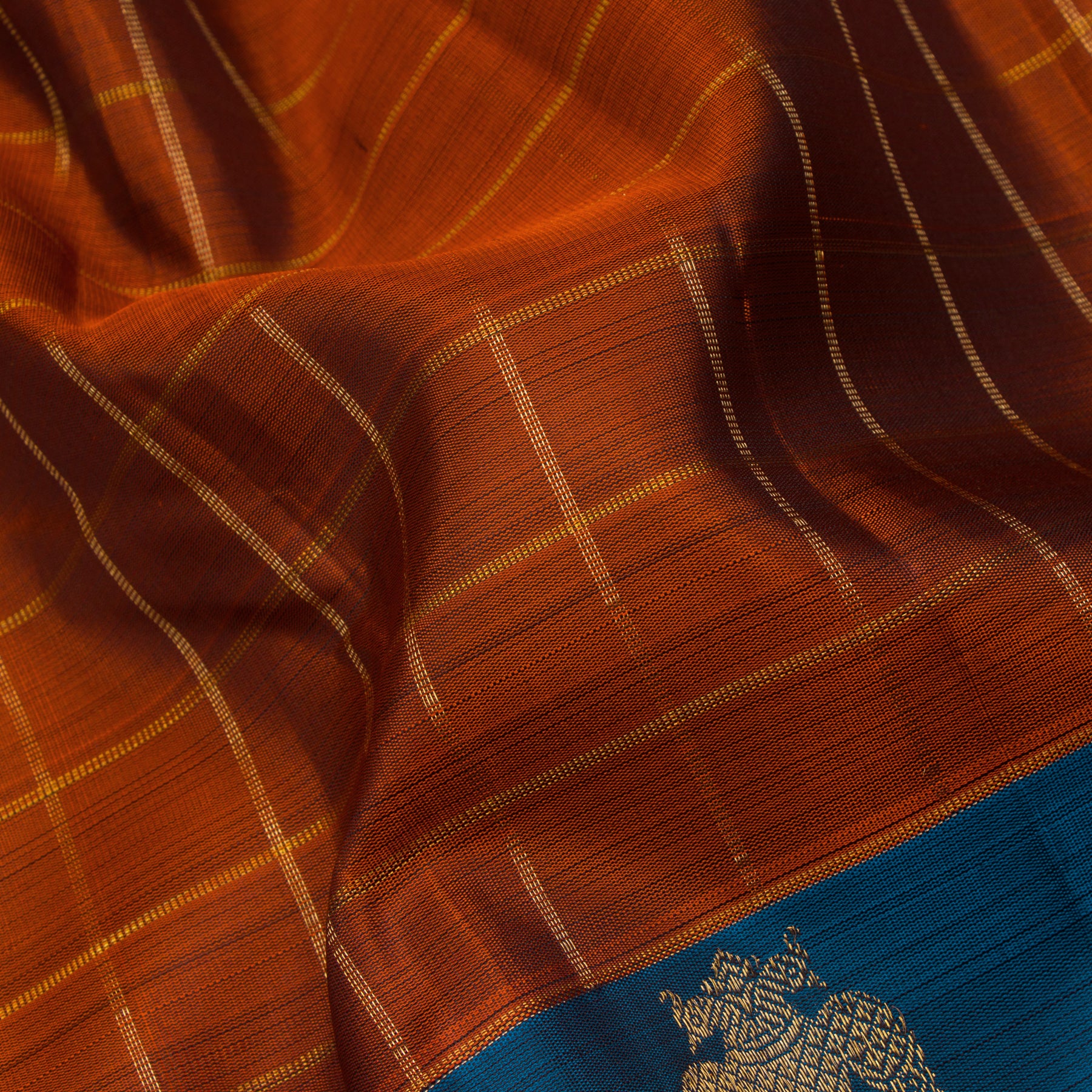 Kanakavalli Kanjivaram Silk Sari 24-595-HS001-09932 - Fabric View