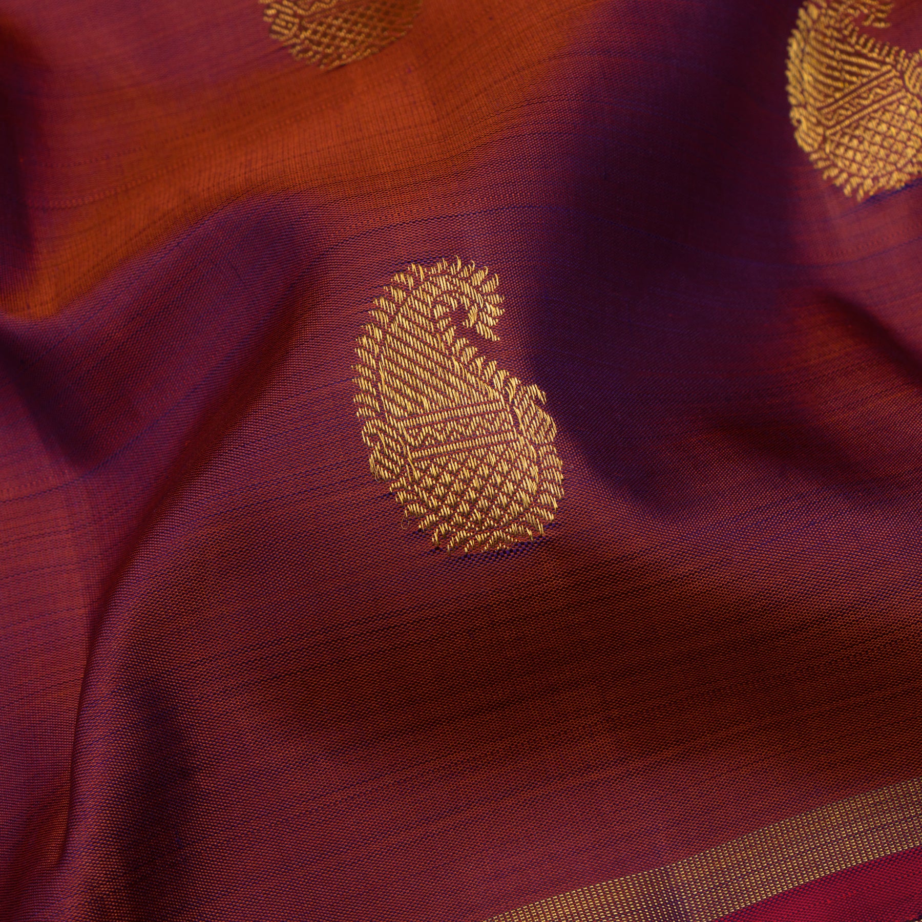 Kanakavalli Kanjivaram Silk Sari 24-595-HS001-12766 - Fabric View