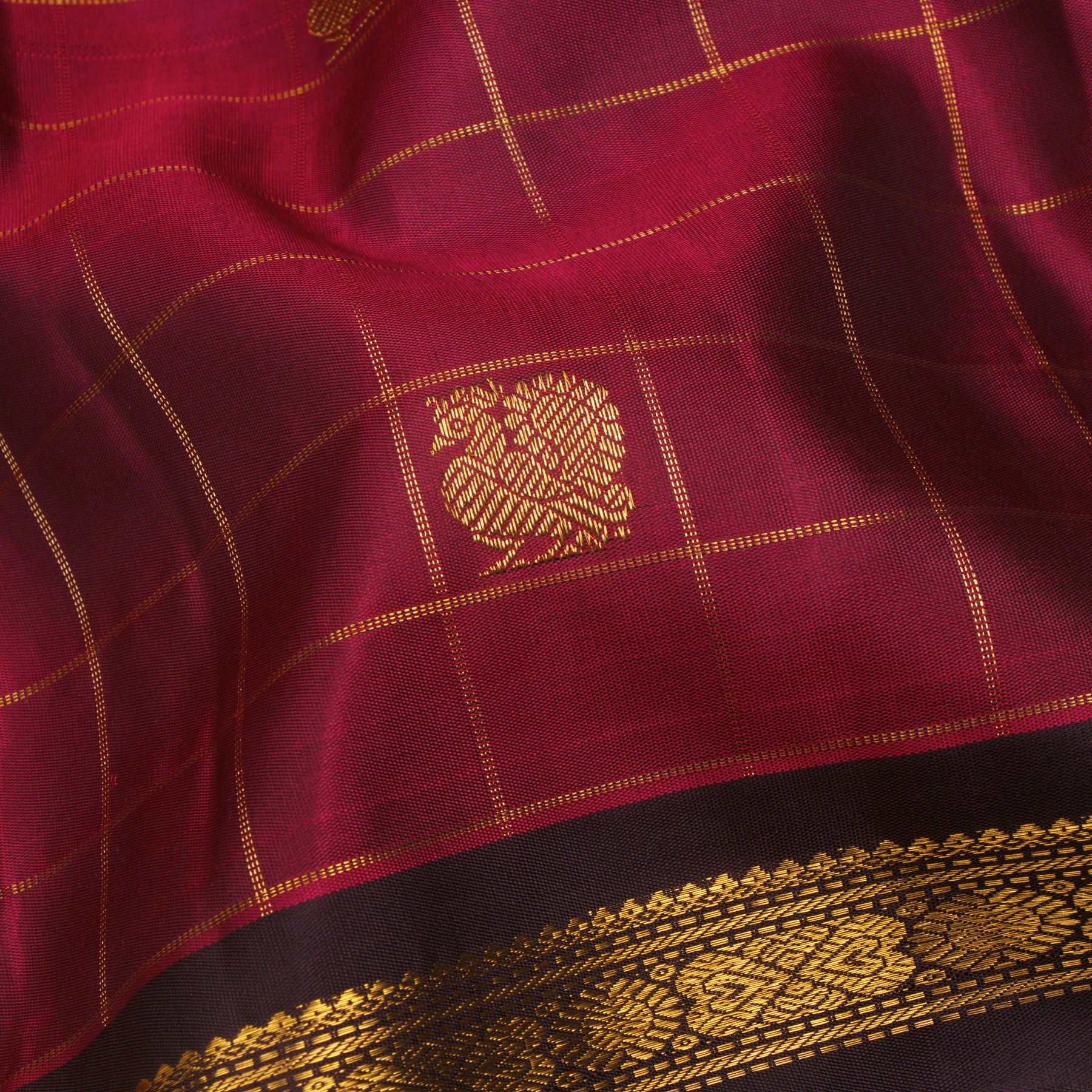 Kanakavalli Kanjivaram Silk Sari 24-595-HS001-13738 - Fabric View