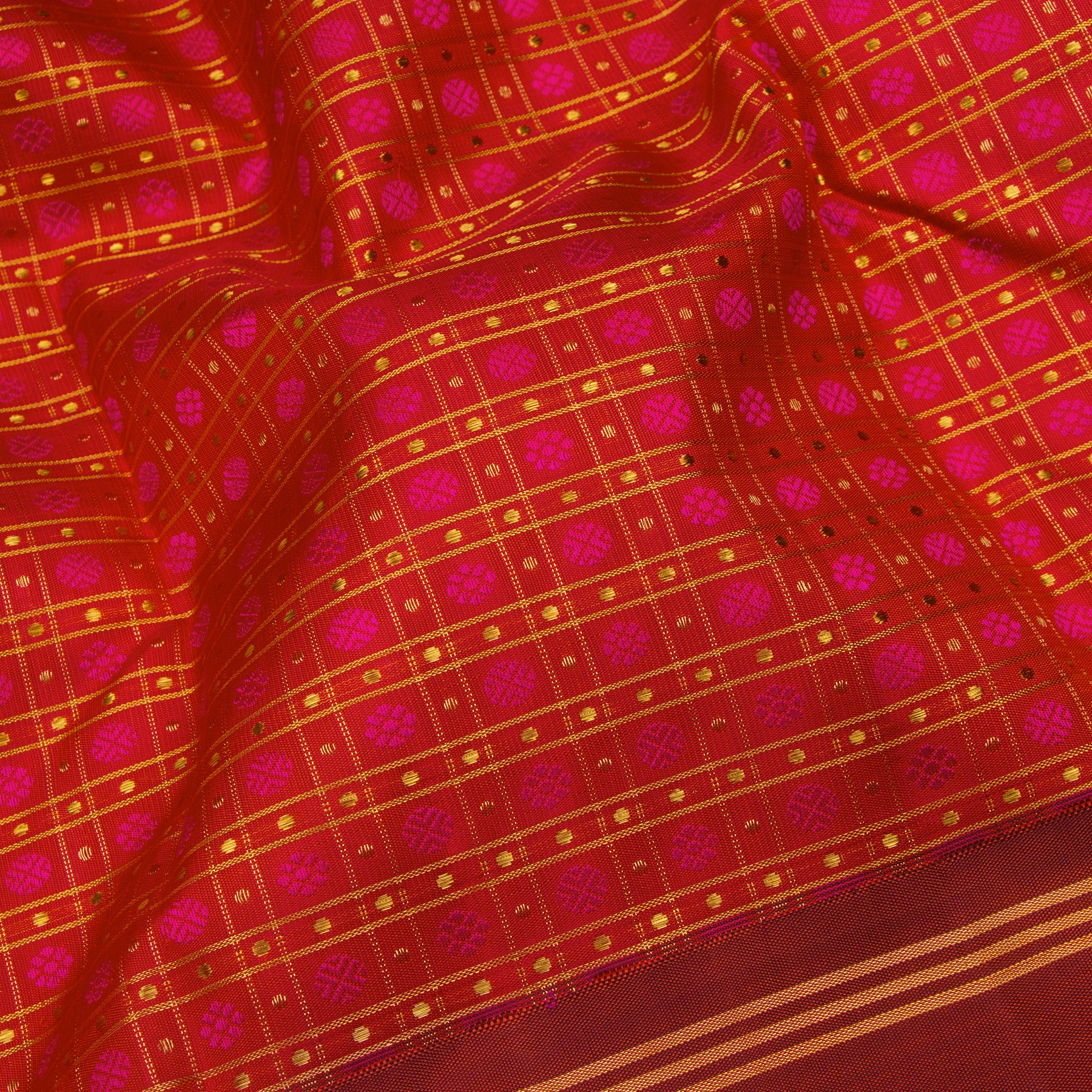 Kanakavalli Kanjivaram Silk Sari 24-595-HS001-13785 - Fabric View
