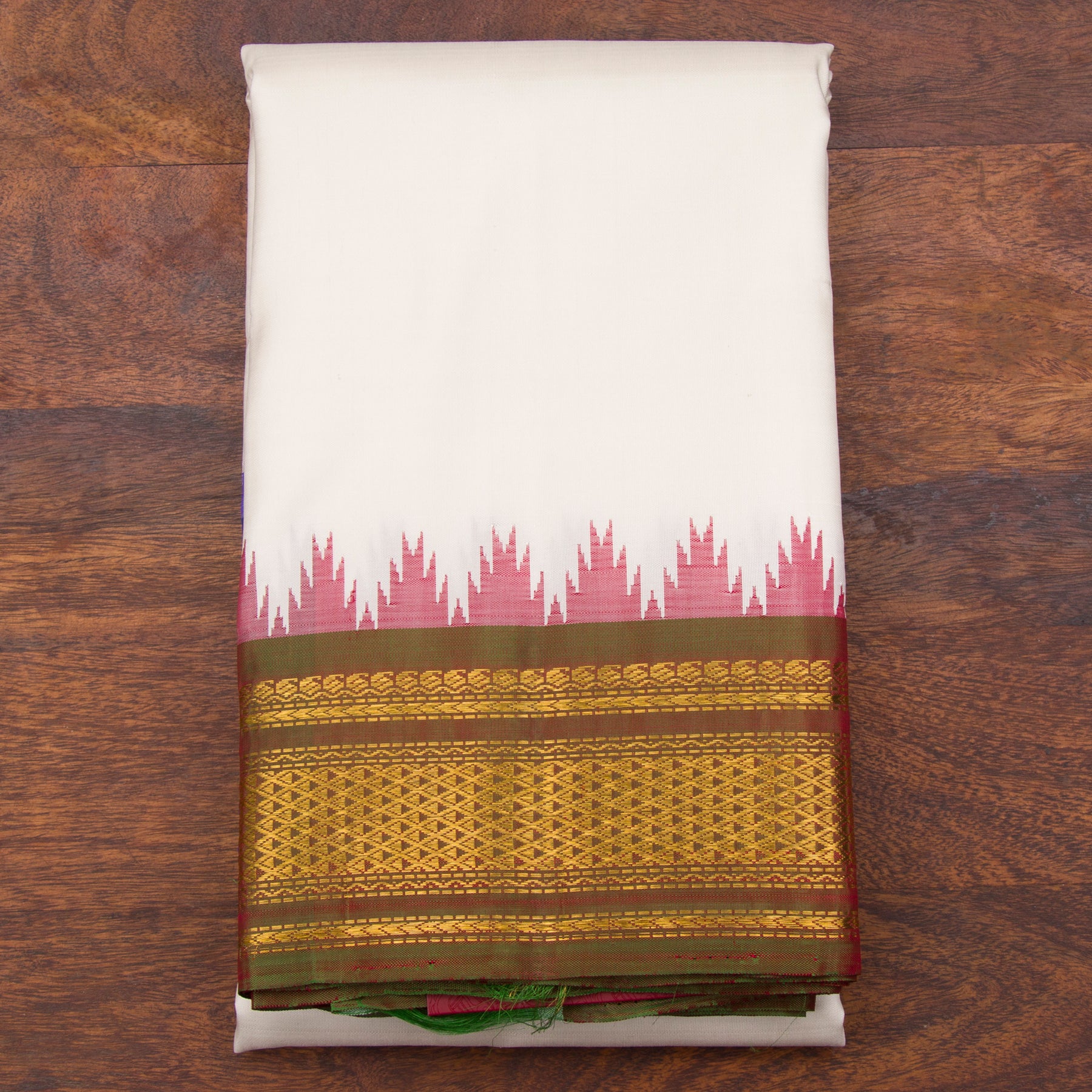 Kanakavalli Kanjivaram Silk Angavastram Set 24-611-HA001-01169 - Folded View