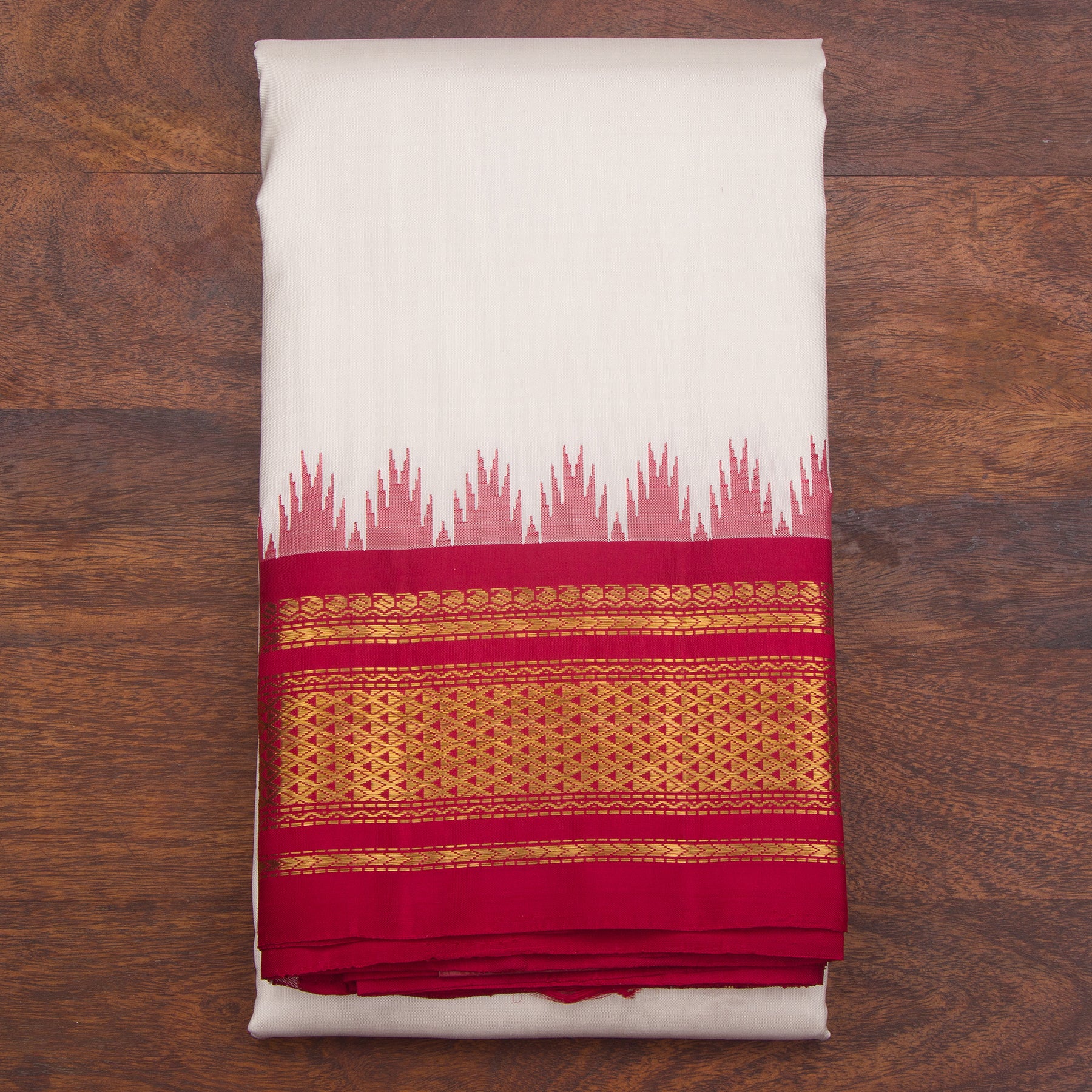 Kanakavalli Kanjivaram Silk Angavastram CO-ORD 24-611-HA001-08580 - Folded View