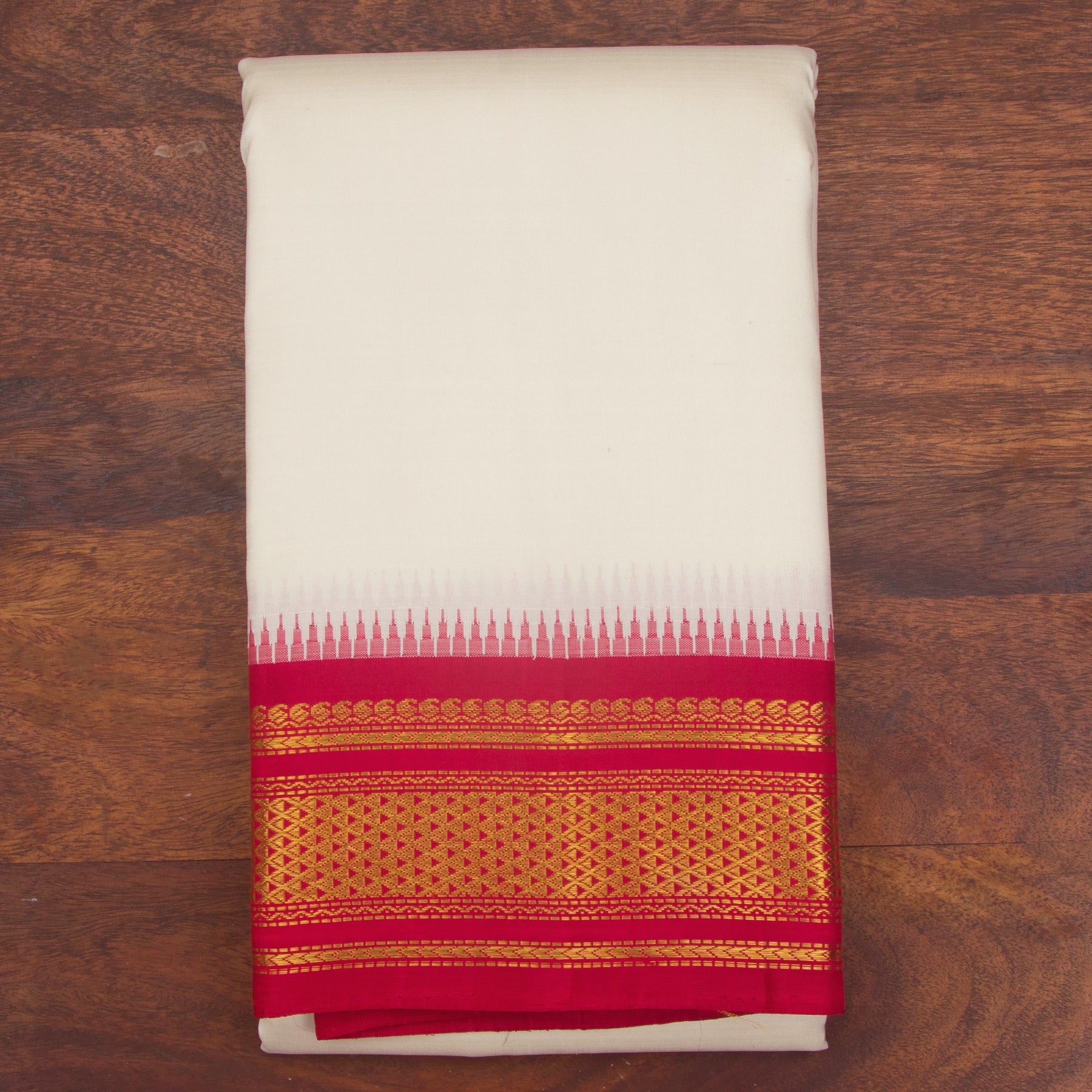 Kanakavalli Kanjivaram Silk Angavastram Set 24-611-HA001-12211 - Folded View