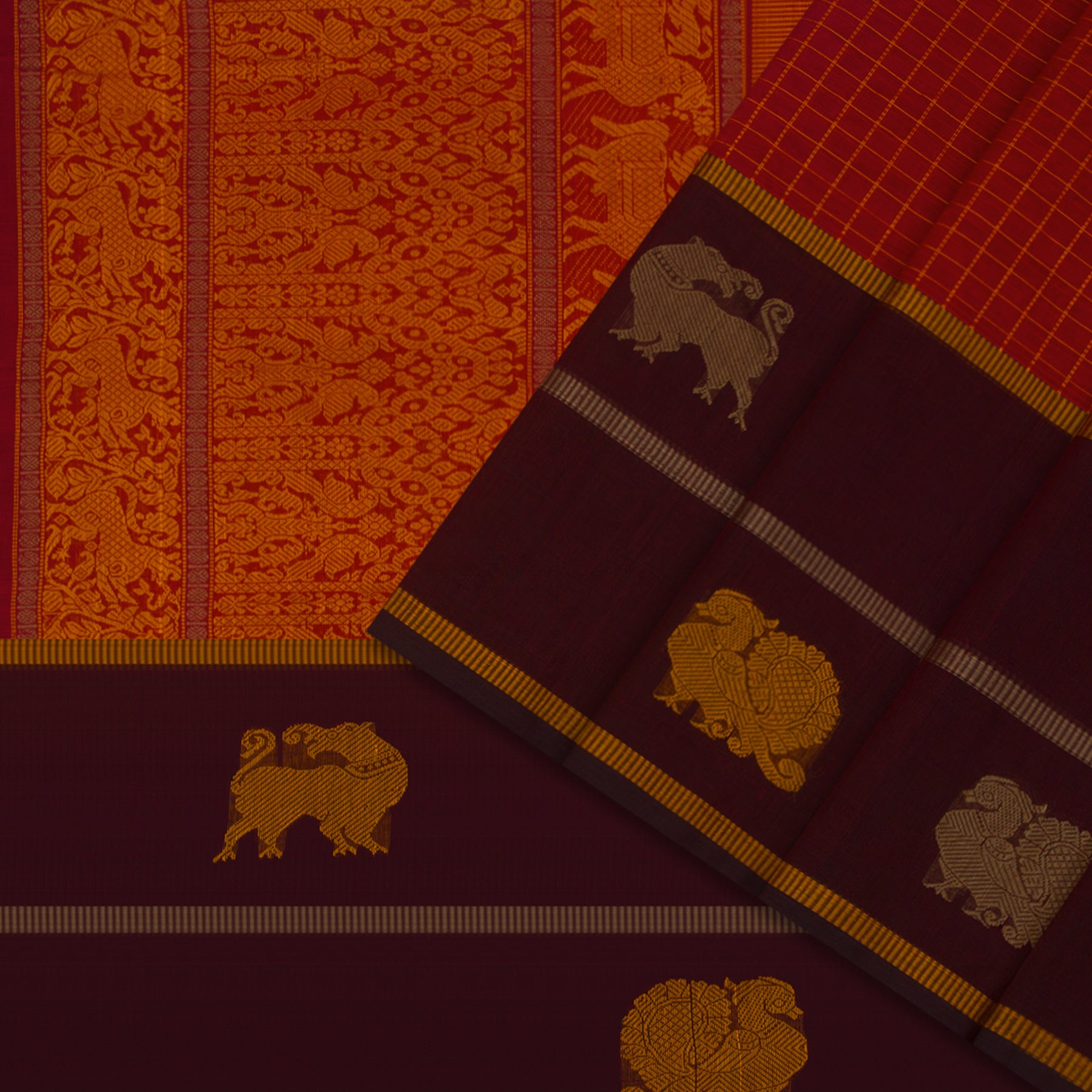 Kanakavalli Kanchi Cotton Sari 24-613-HS003-14427 - Cover View