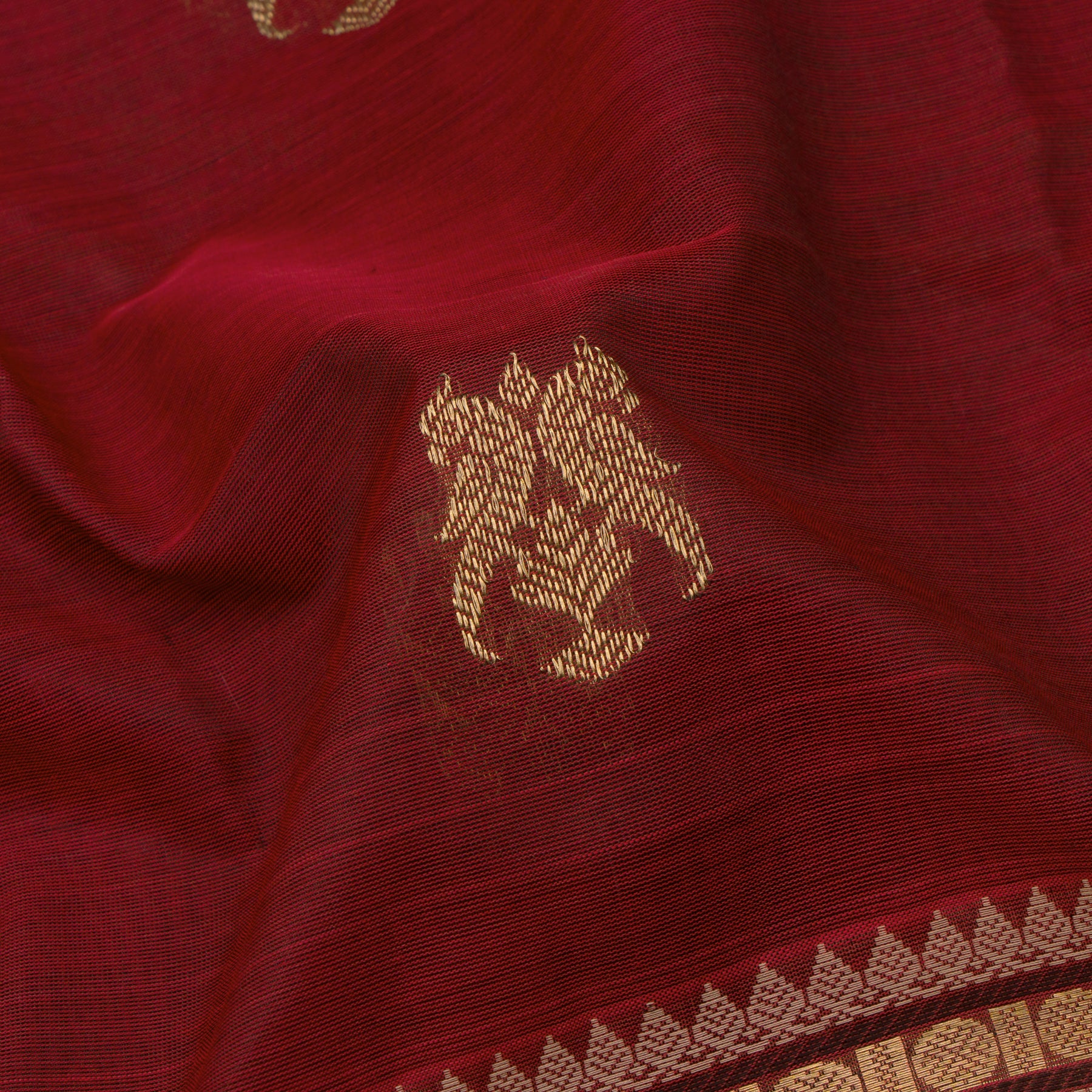 Kanakavalli Silk/Cotton Sari 24-613-HS005-04883 - Fabric View