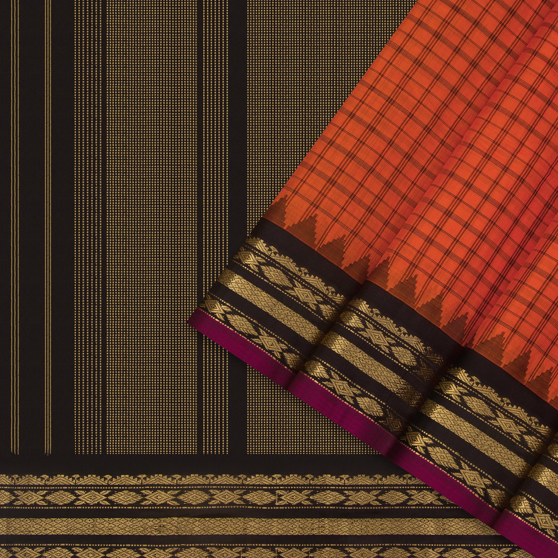 Kanakavalli Gadwal Silk/Cotton Sari 24-616-HS005-13218 - Cover View