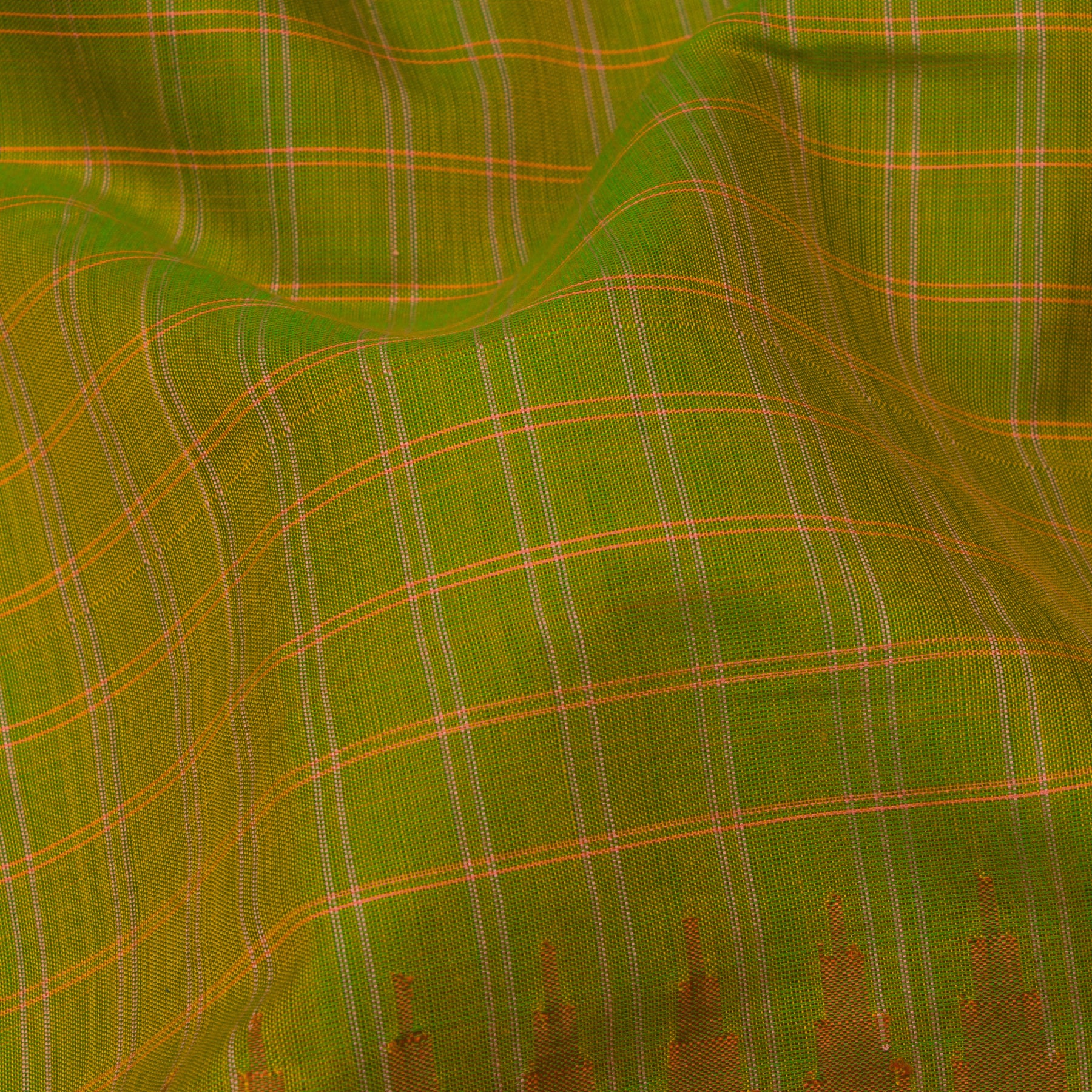 Kanakavalli Gadwal Silk/Cotton Sari 24-616-HS005-13289 - Fabric View